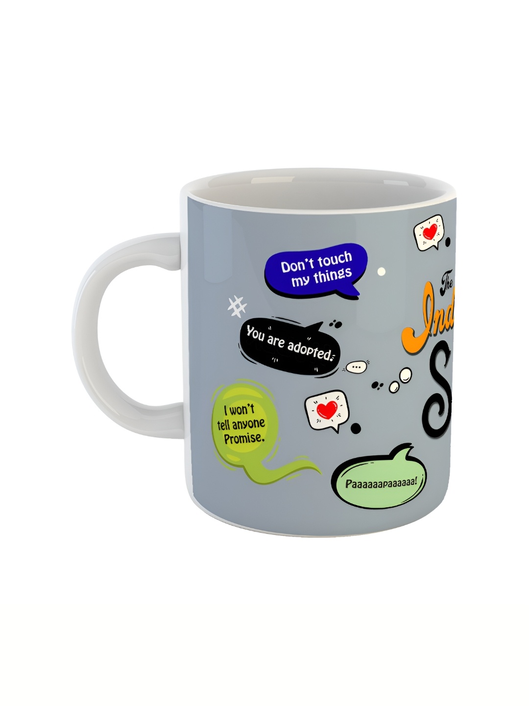 

ARTBUG White & White Printed Ceramic Glossy Core Set of Cups and Mugs