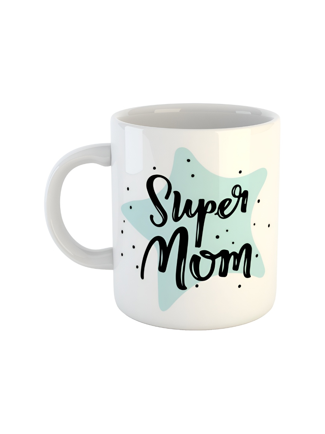 ARTBUG White & White Printed Ceramic Glossy Core Set of Cups and Mugs