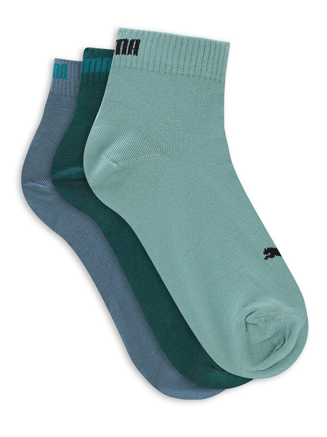 

Puma Quarter Plain Unisex Pack of 3 Ankle Length Cotton Socks, Green