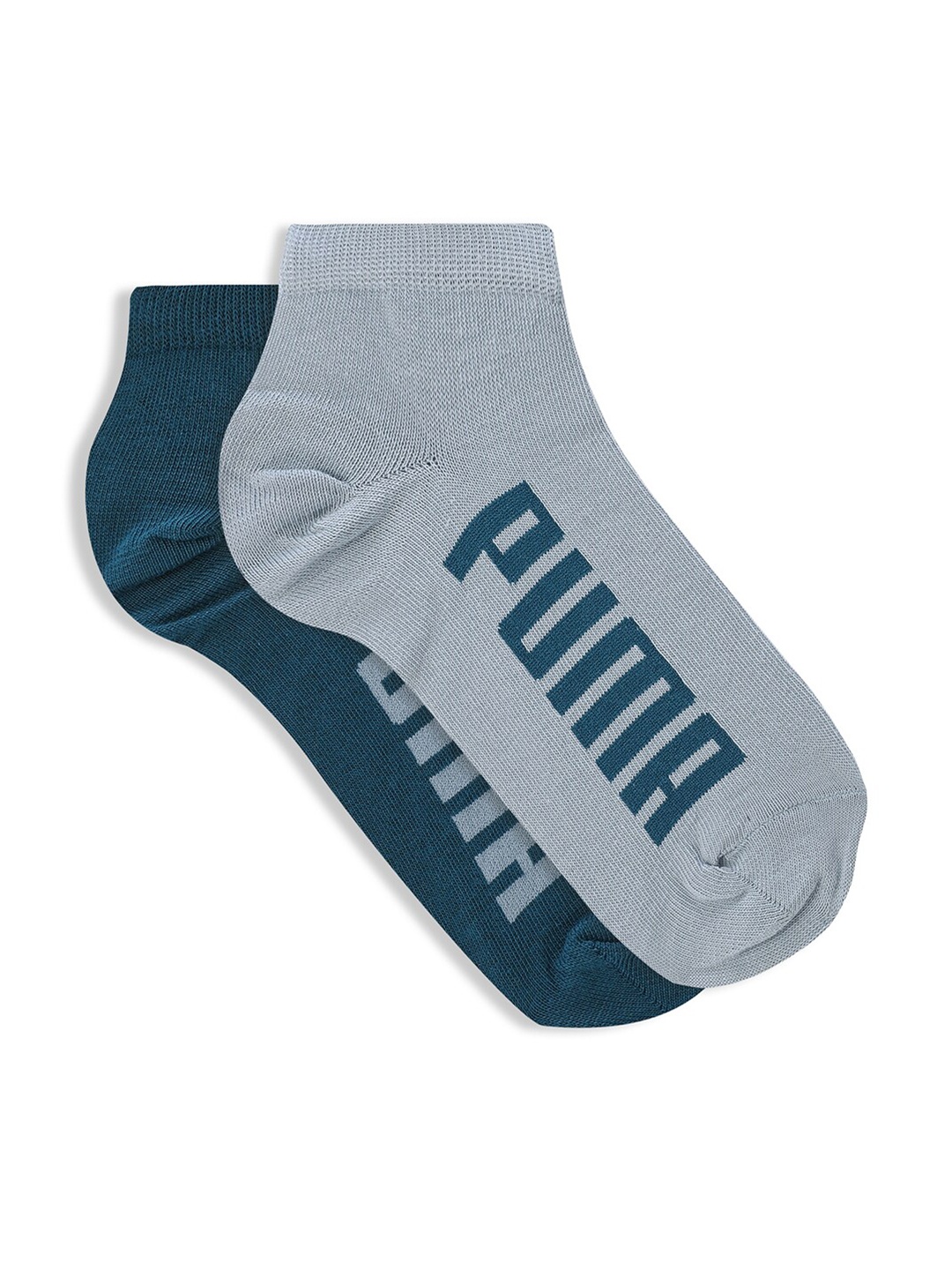 

Puma Unisex Pack Of 2 Patterned Cotton Ankle-Length Socks, Blue