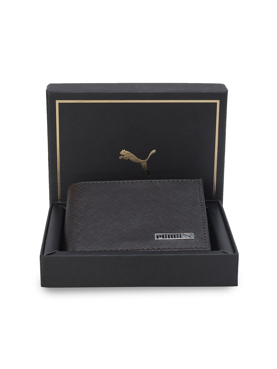

Puma Unisex Leather Embossed Wallet, Brown