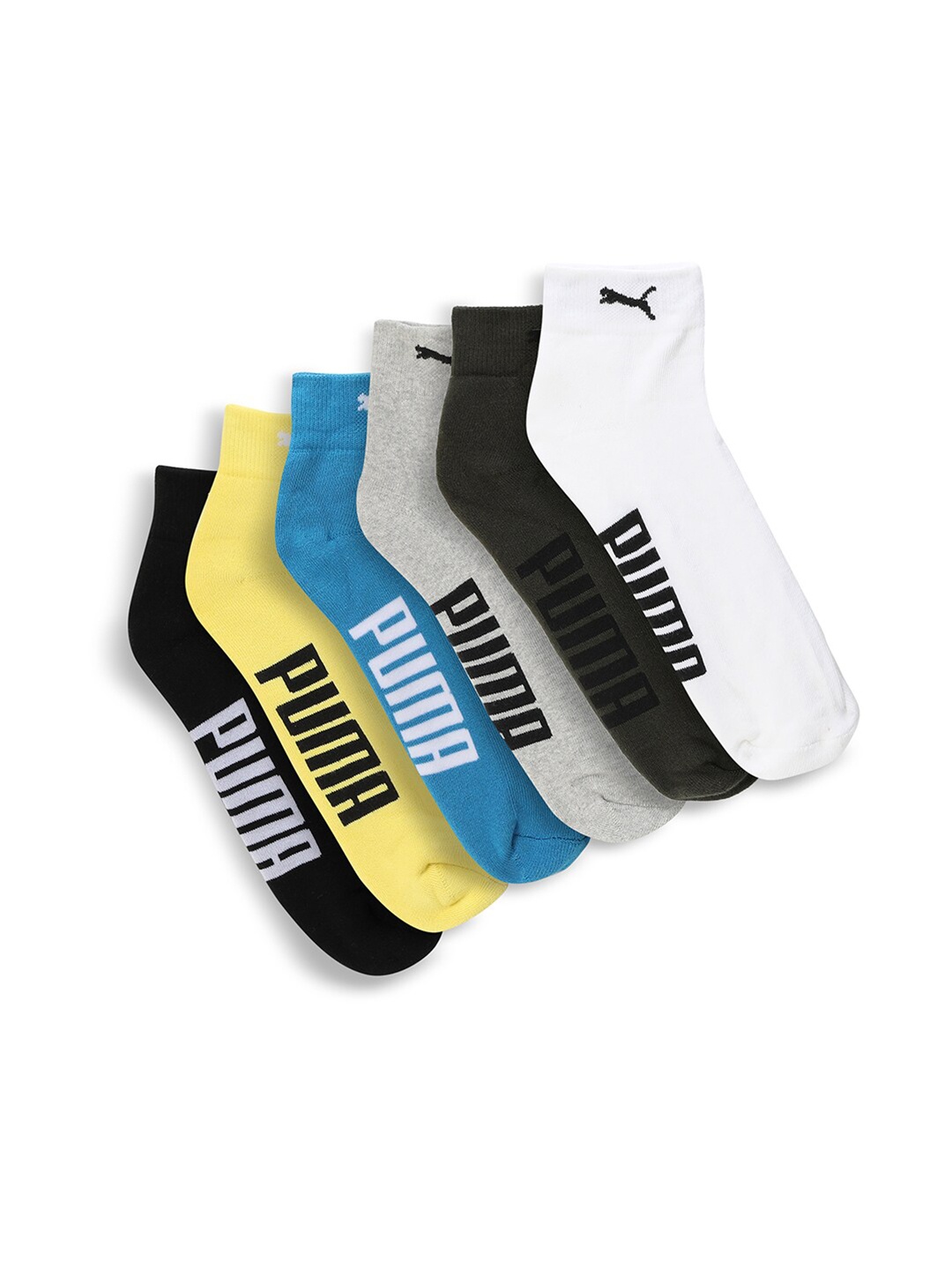 

Puma Unisex Pack of 6 Printed Ankle Length Socks, White