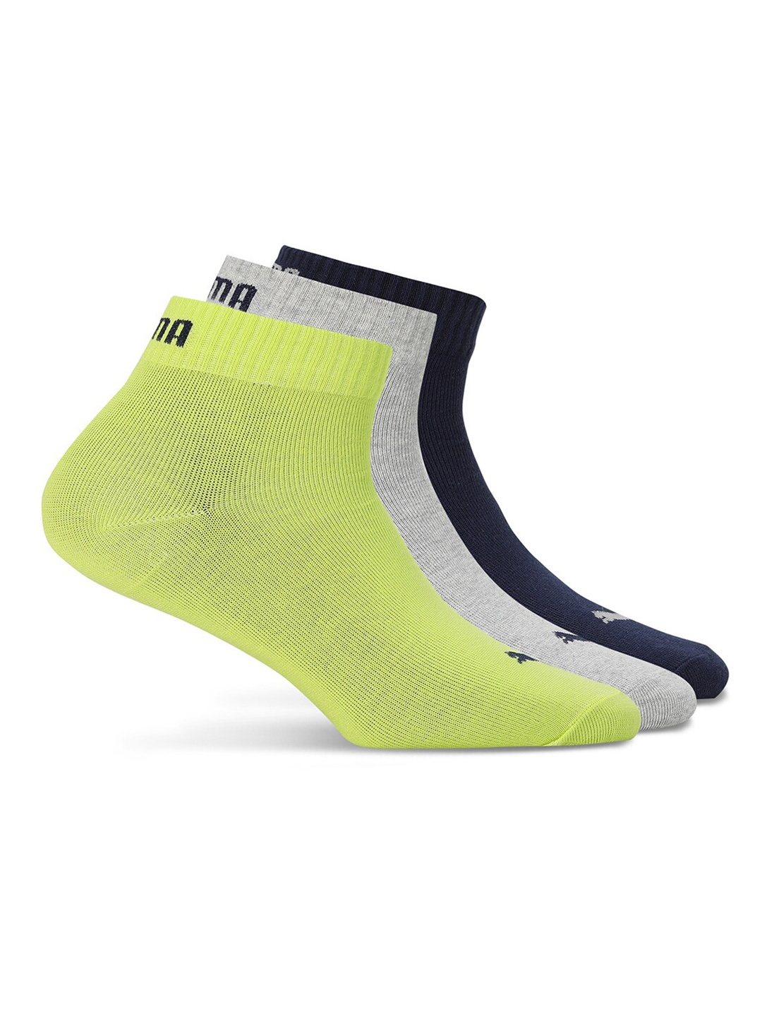 

Puma Unisex Pack Of 3 Cotton Ankle-Length Socks, Yellow
