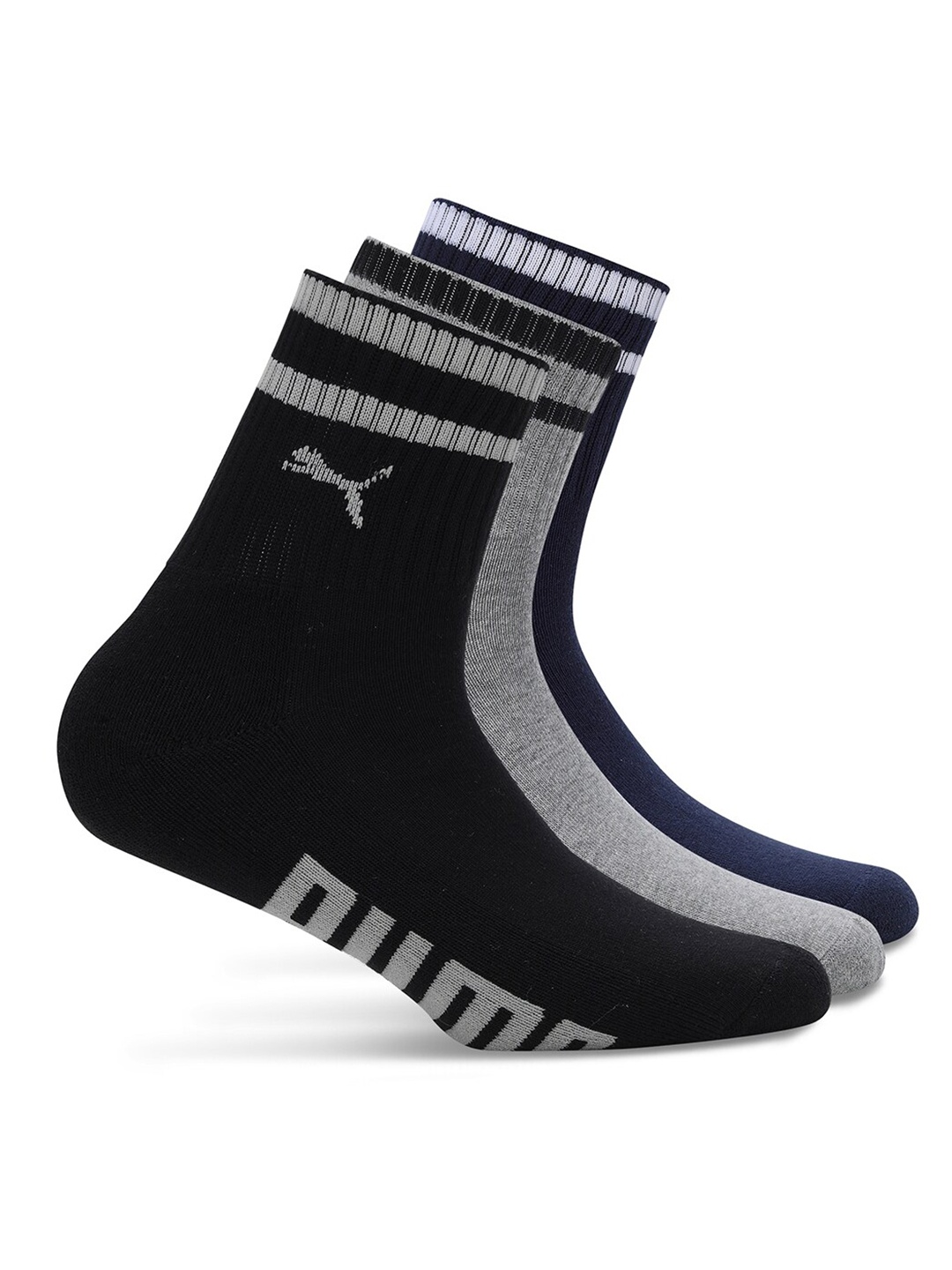 

Puma Unisex Pack Of 3 Cotton Ankle-Length Socks, Black