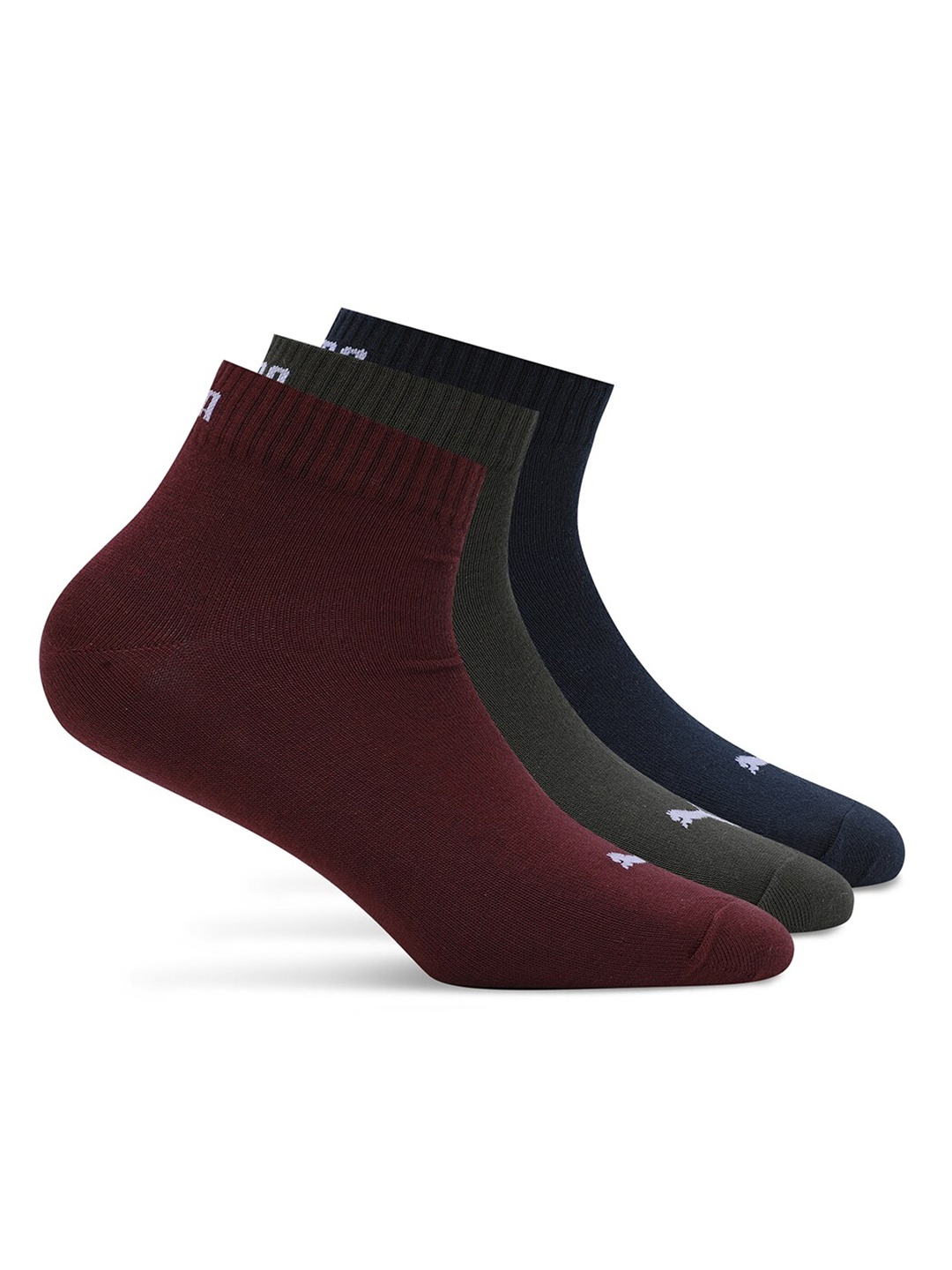 

Puma Unisex Pack Of 3 Cotton Ankle-Length Socks, Navy blue
