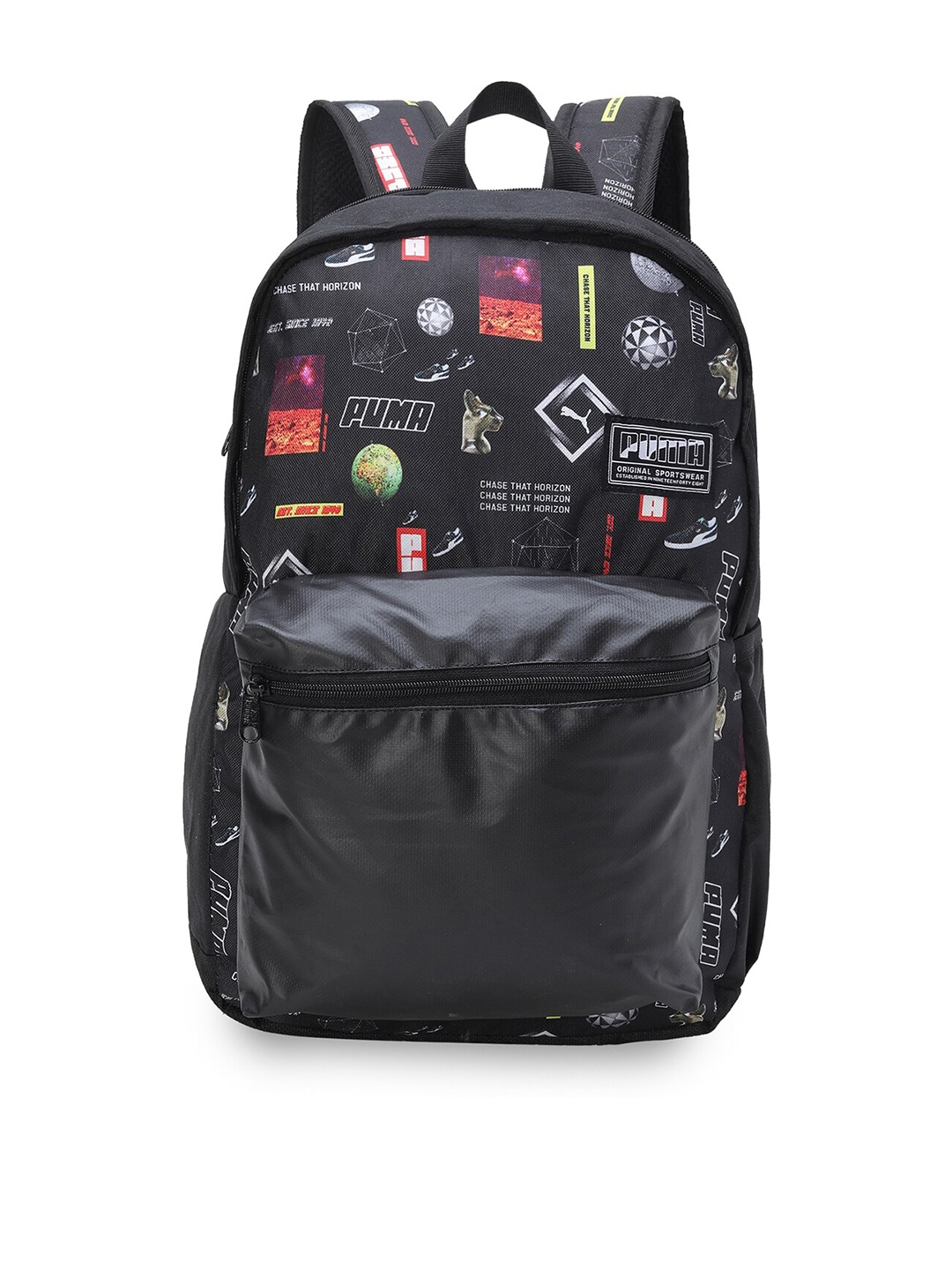 

Puma Unisex Graphic Printed Backpacks, Black