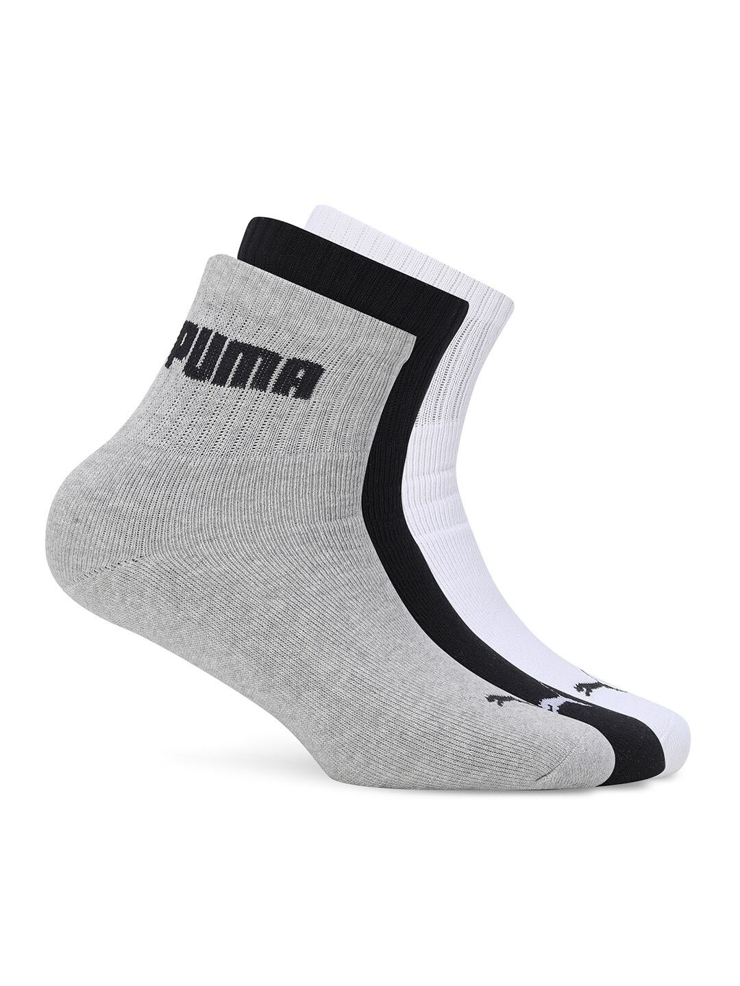 

Puma Unisex Pack Of 3 Sport Quarter Ankle-Length Socks, Black