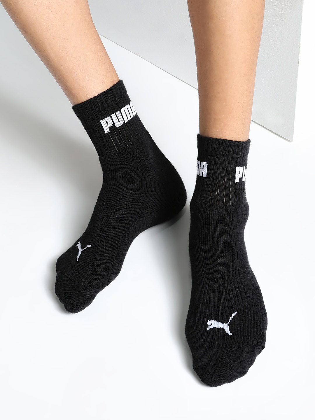 

Puma Unisex Pack Of 3 Sport Quarter Ankle-Length Socks, Black