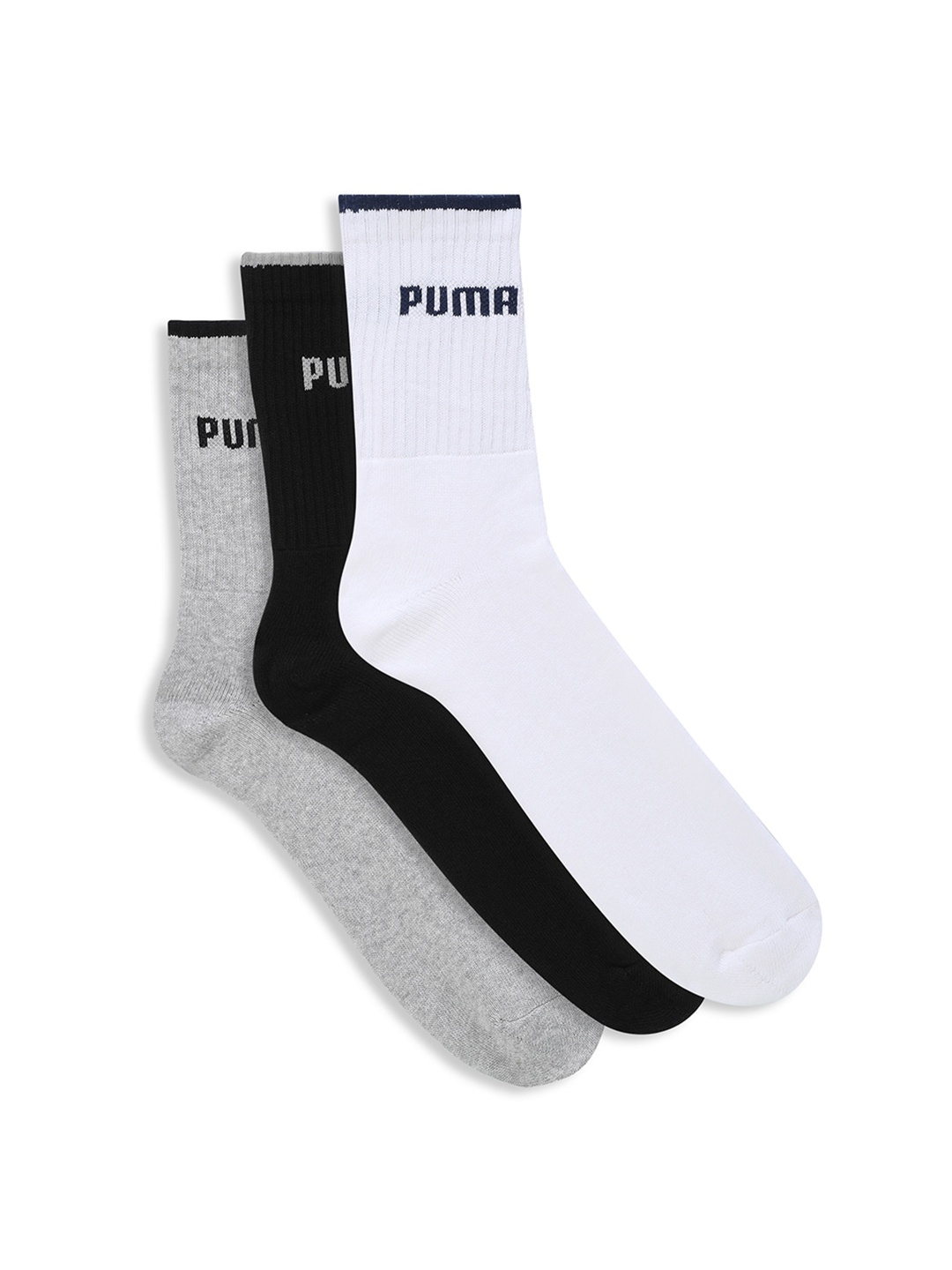 

Puma Pack of 3 Cotton Crew Length Socks, Black