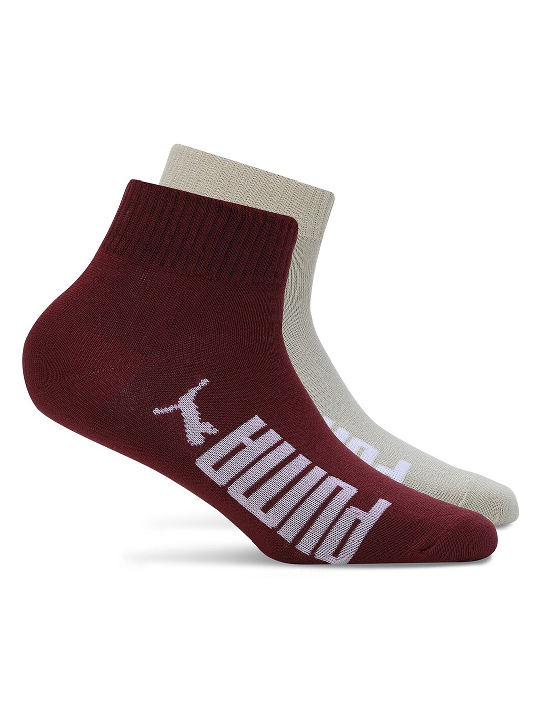 

Puma Unisex Pack of 2 Printed Ankle Length Cotton Socks, Maroon