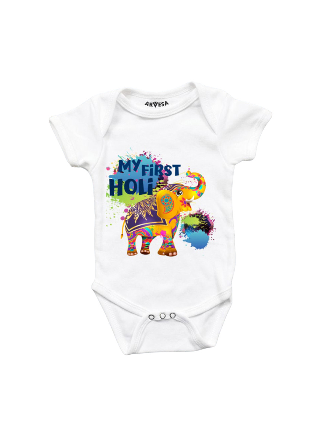 

Arvesa Infants Kids Printed Bodysuit, White