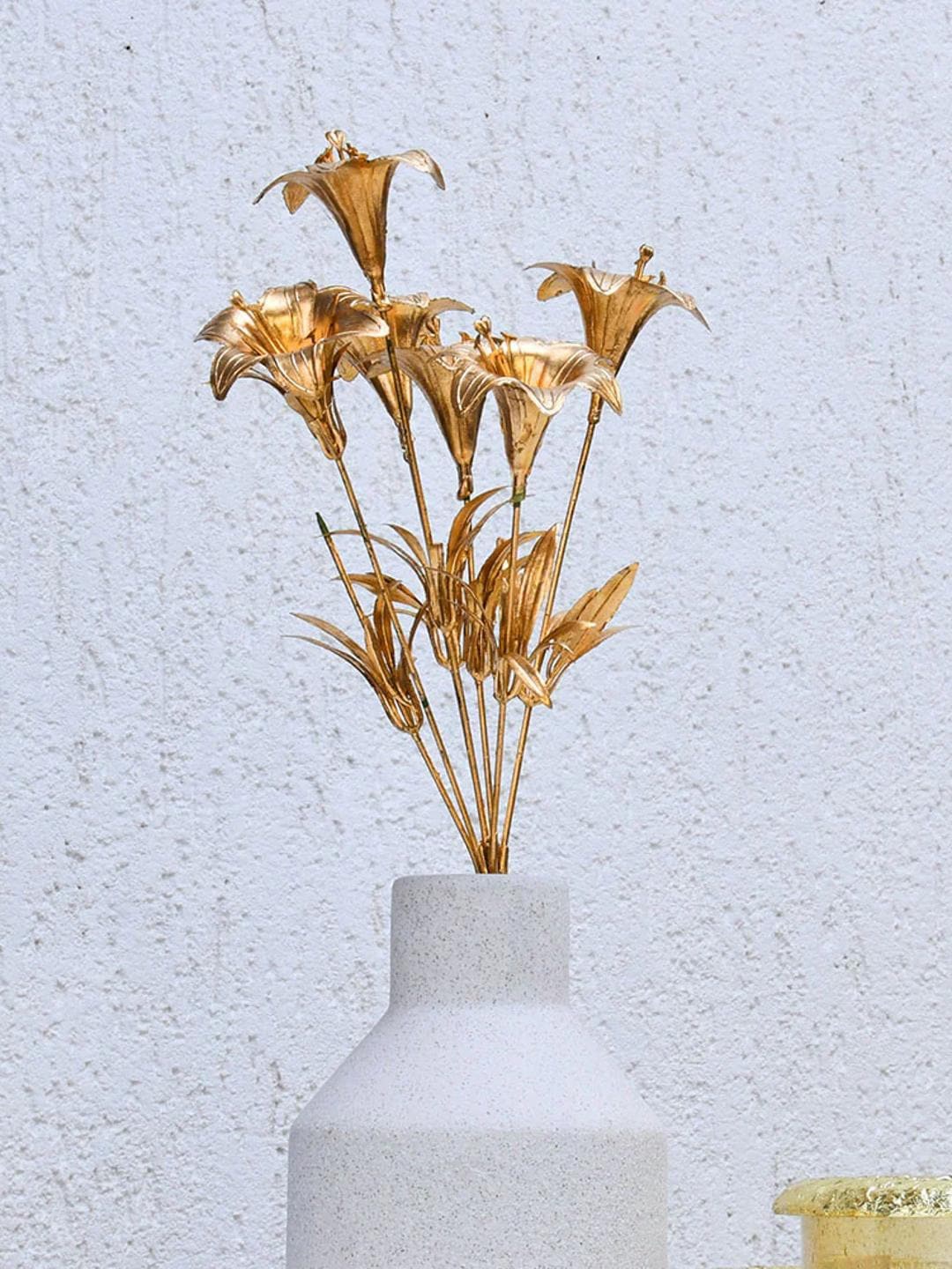 

Athome by Nilkamal GoldToned Artificial Flowers and Plants, Gold