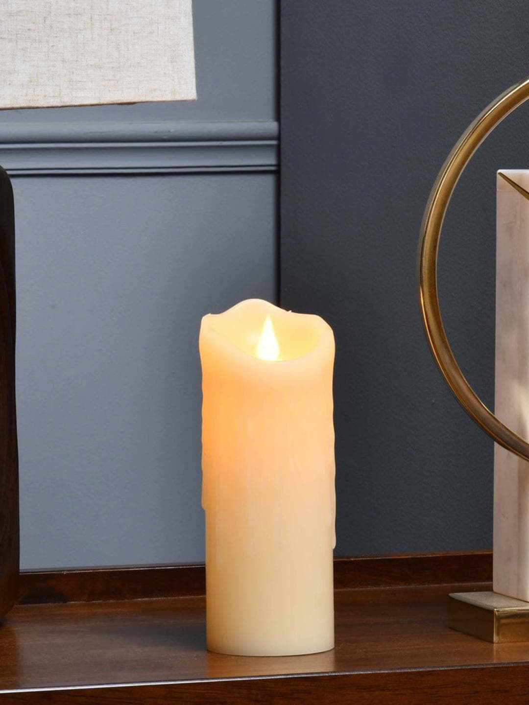 

Athome by Nilkamal Cream Flameless Battery Operated LED Candle