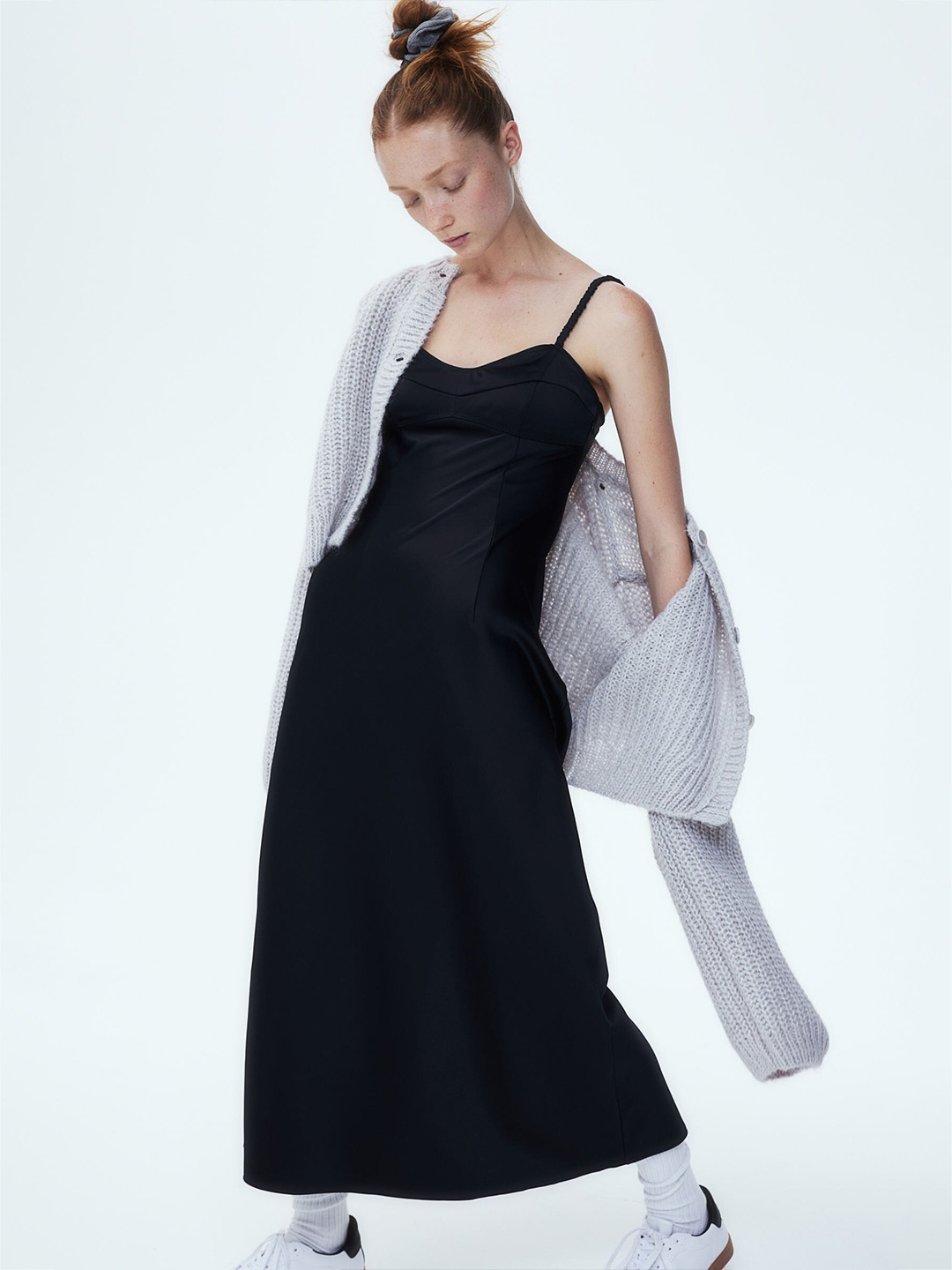 

H&M Satin Slip Dress, Black