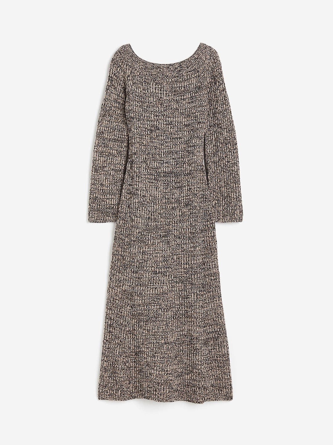

H&M Women Rib-Knit Off-The-Shoulder Dress, Beige