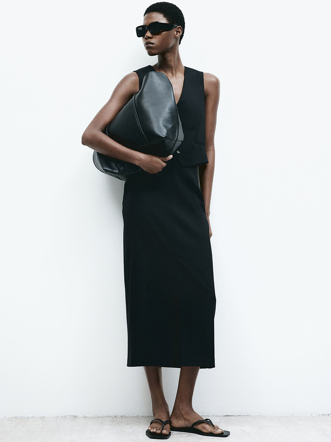 

H&M Slit-Hem Pencil Skirt, Black