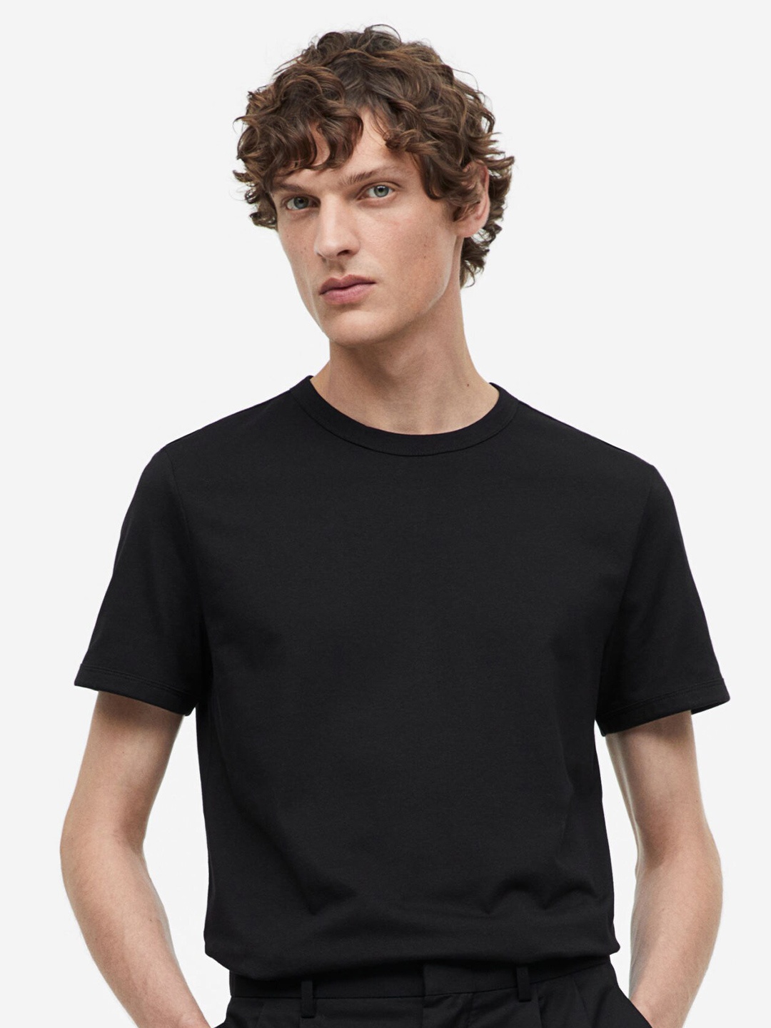 

H&M Slim Fit Cotton T-Shirt, Black