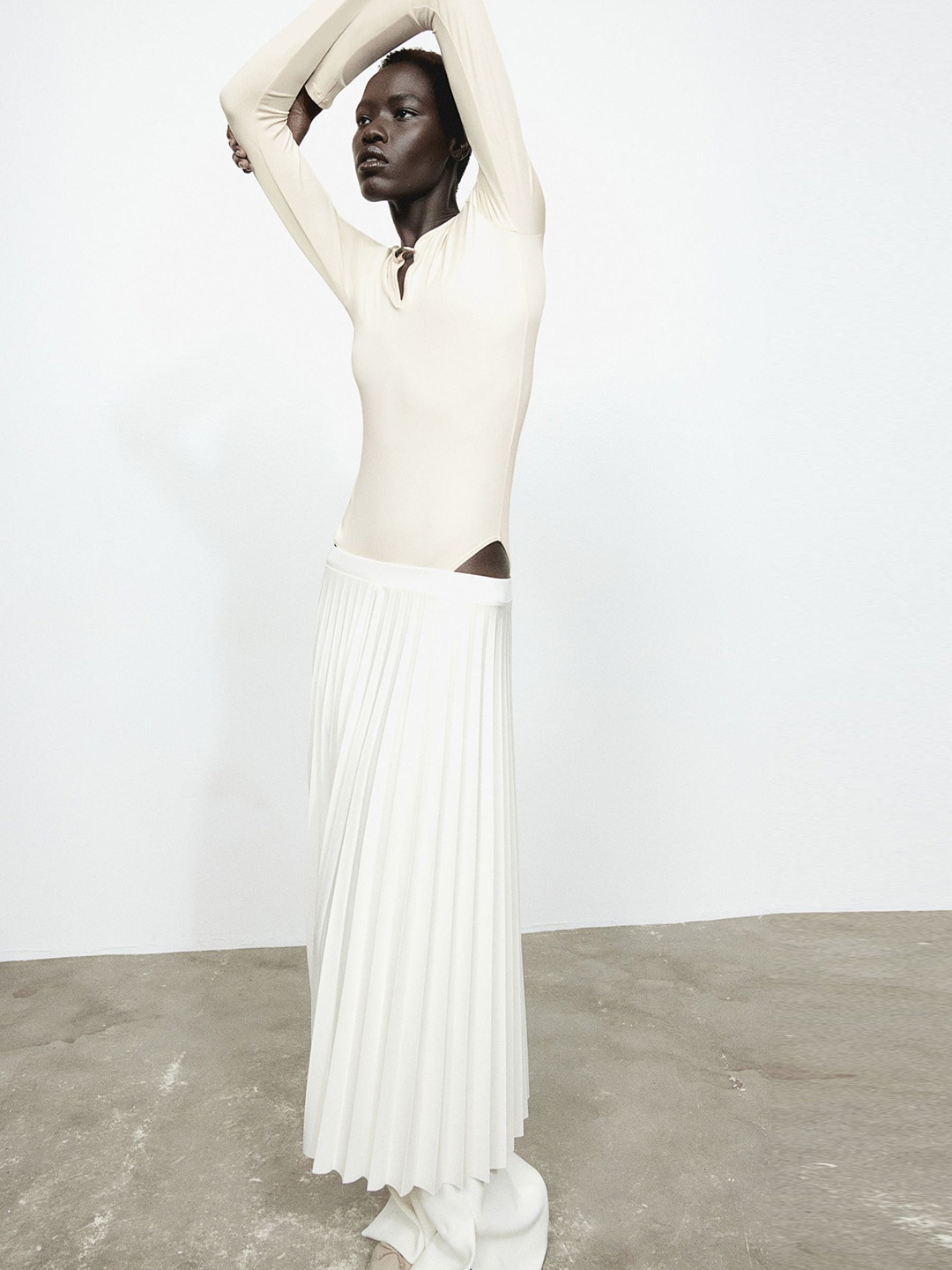 

H&M Bead-Detail Body, Beige
