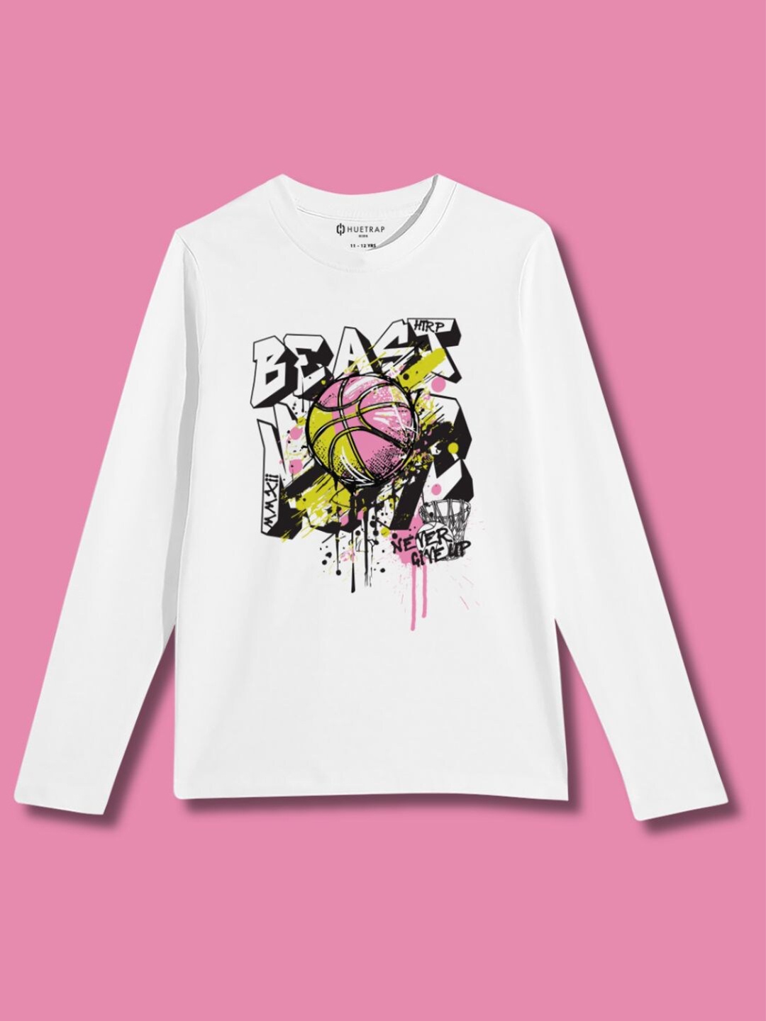 

Huetrap Boys Graphic Printed Round Neck Pure Cotton T-shirt, White