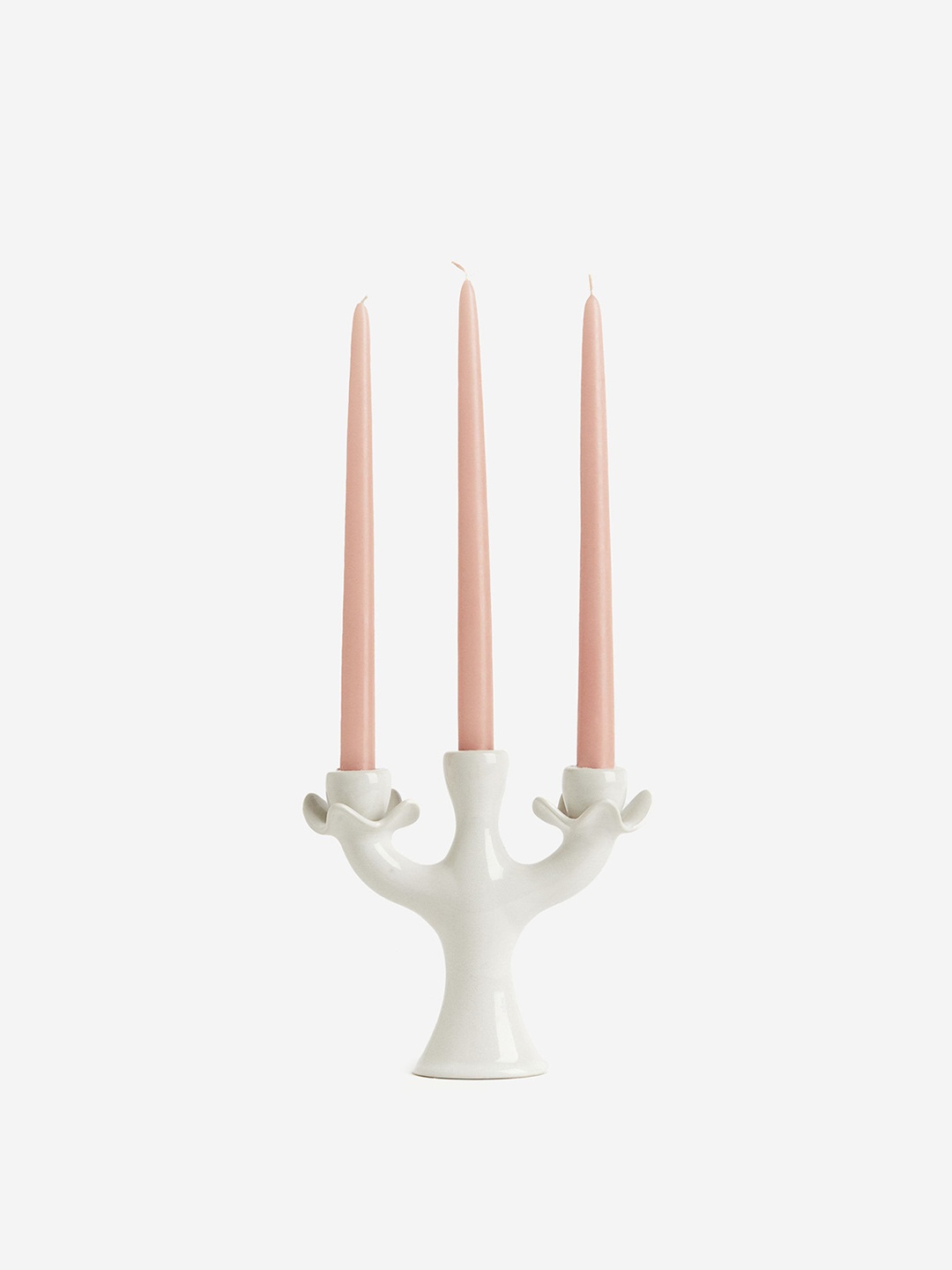

H&M Large Stoneware Candelabra, White