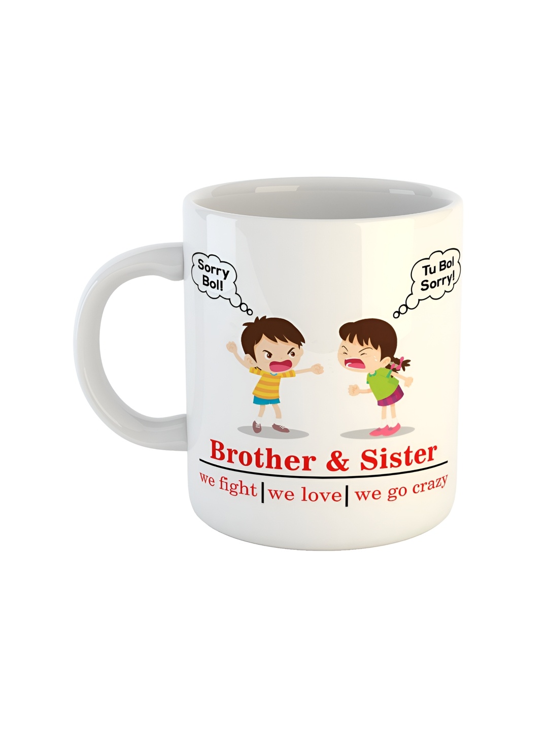

ARTBUG White & White Printed Ceramic Glossy Core Set of Cups and Mugs