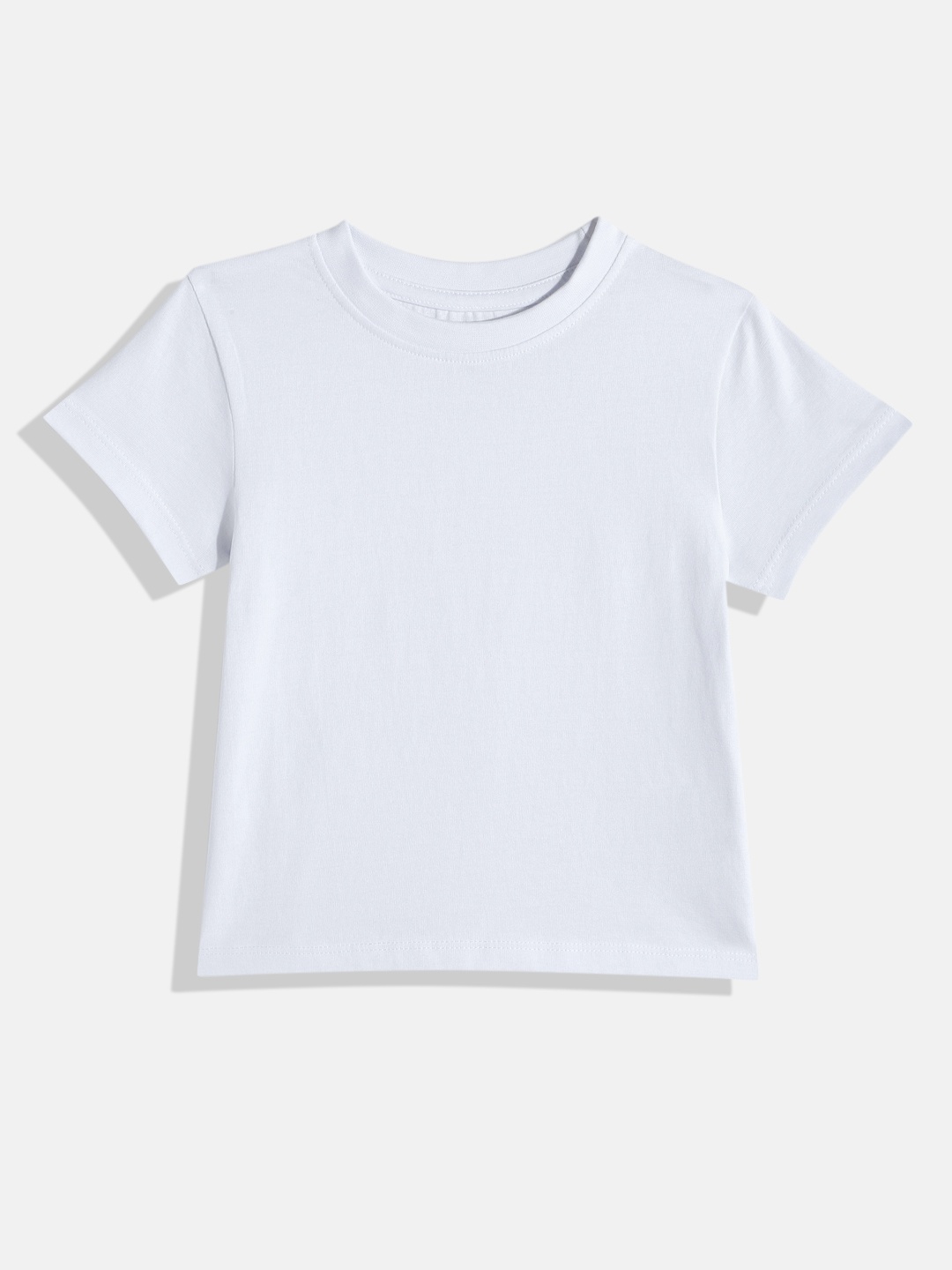 

Huetrap Girls Solid Pure Cotton T-shirt, White