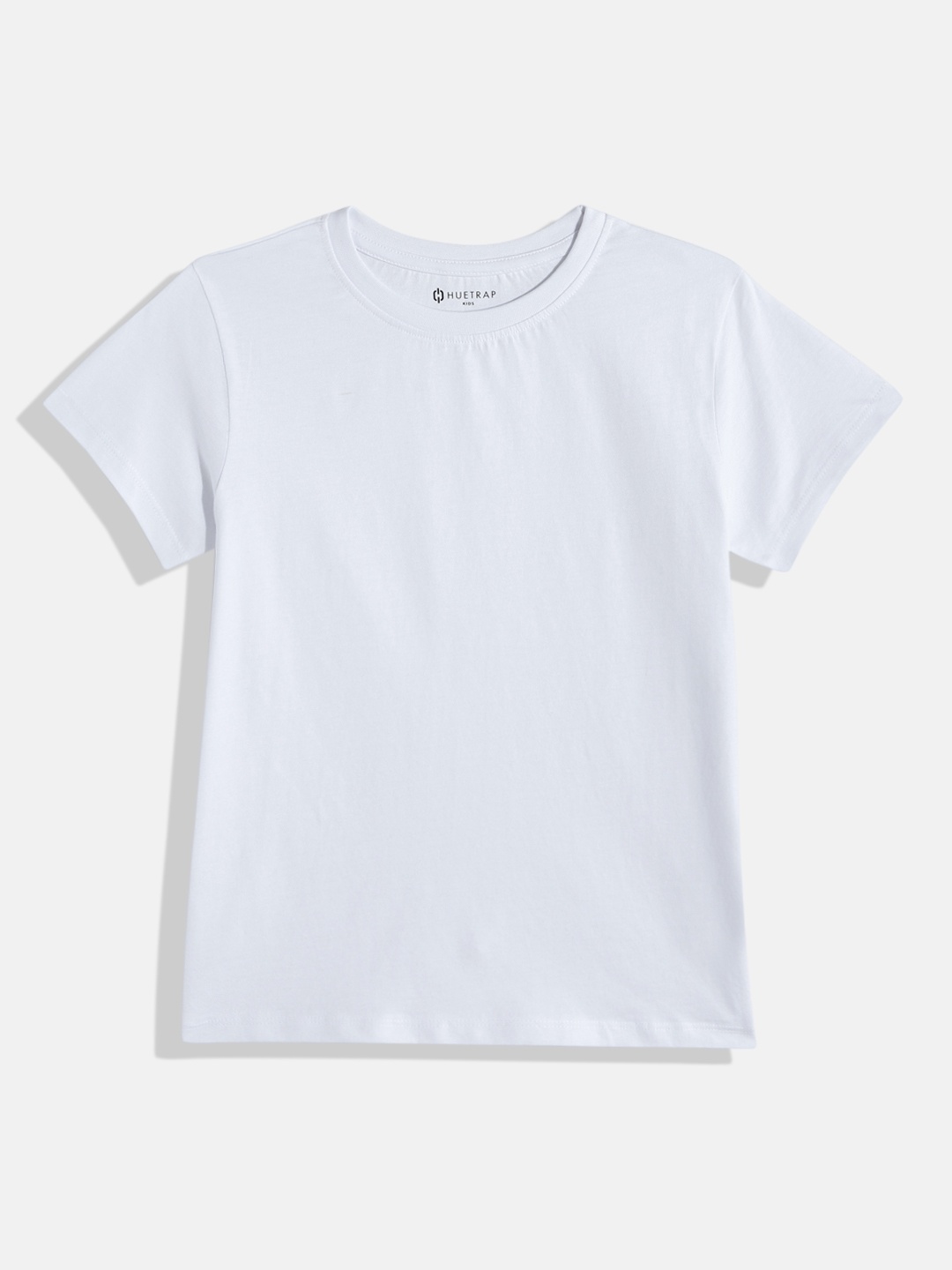 

Huetrap Girls Solid Pure Cotton T-shirt, White