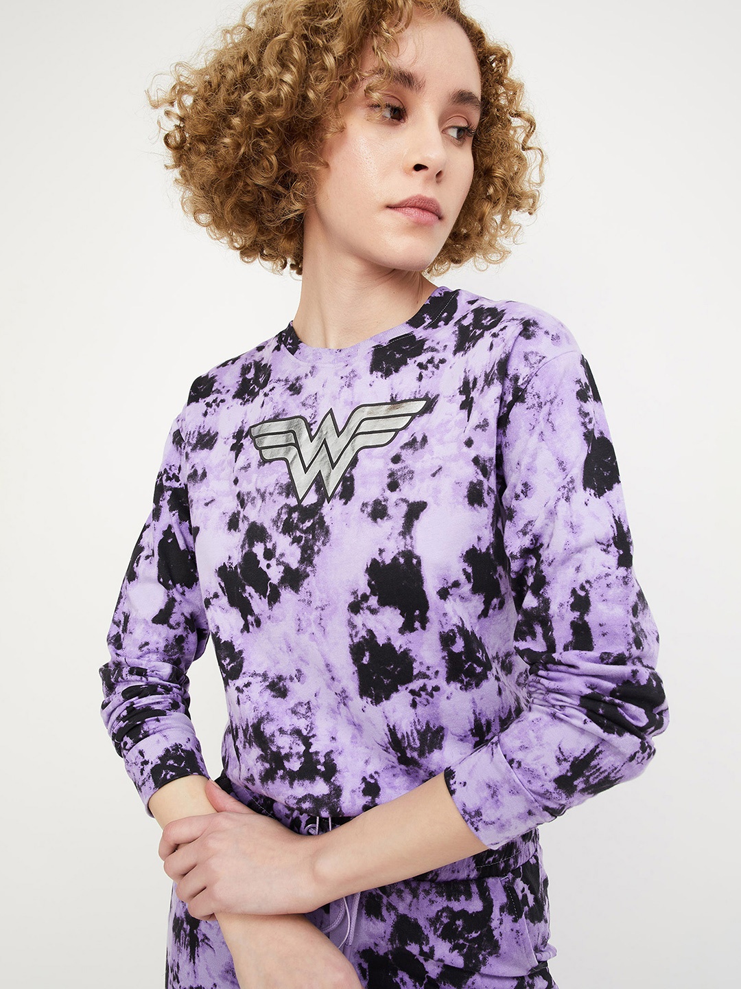 

max Women Printed Sweatshirt, Purple