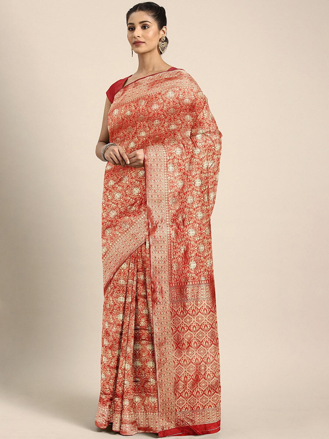 

Somras Ethnic Motifs Woven Design Zari Jamdani Saree, Maroon