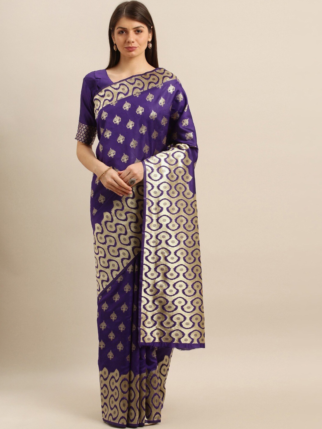 

Somras Ethnic Motifs Woven Design Zari Kanjeevaram Saree, Blue