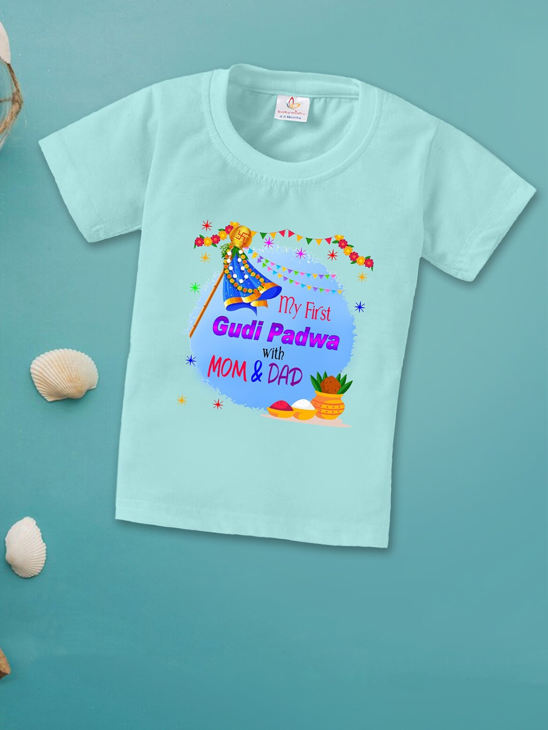 

Babywish Kids Graphic Printed Cotton T-shirt, Sea green