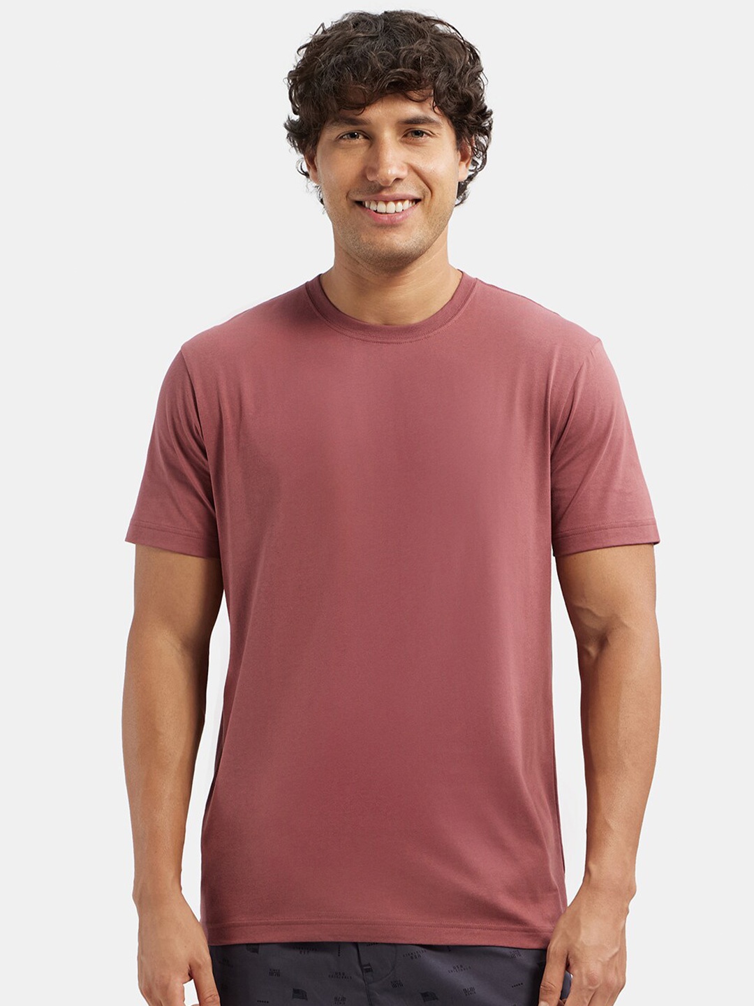 

Jockey Super Combed Cotton Rich Round Neck Half Sleeve Tshirt-2714, Mauve