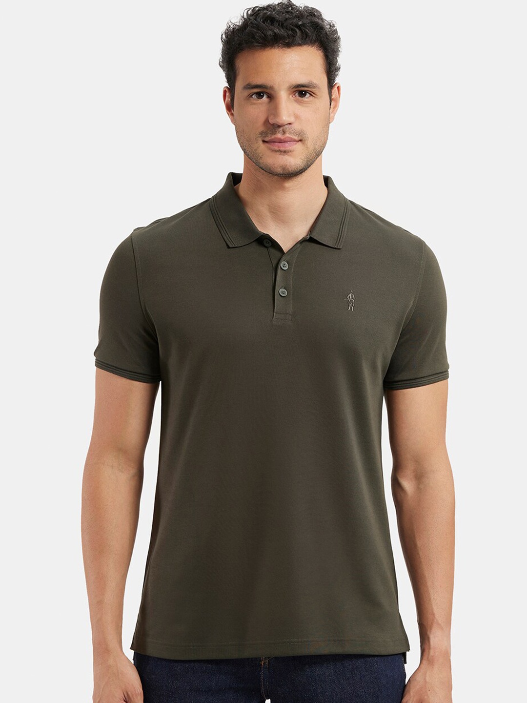 

Jockey Athleisure Polo Collar Short Sleeves Sports T-shirt, Olive