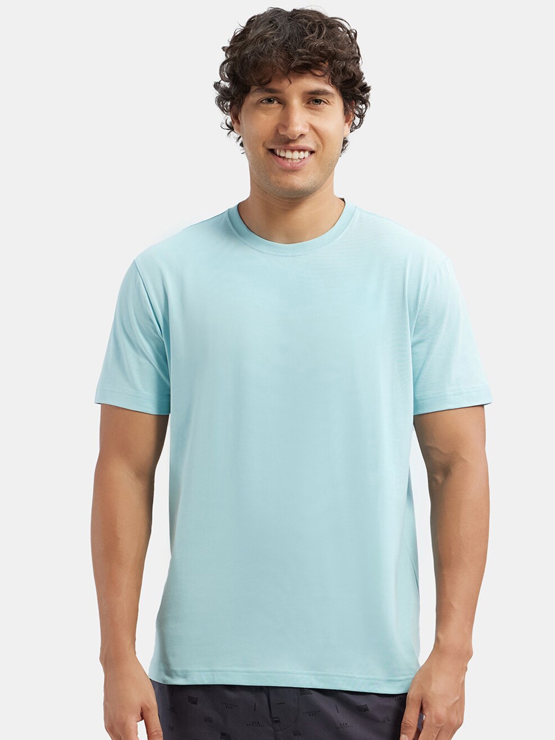 

Jockey Super Combed Cotton Rich Solid V Neck Half Sleeve Tshirt-2726, Blue