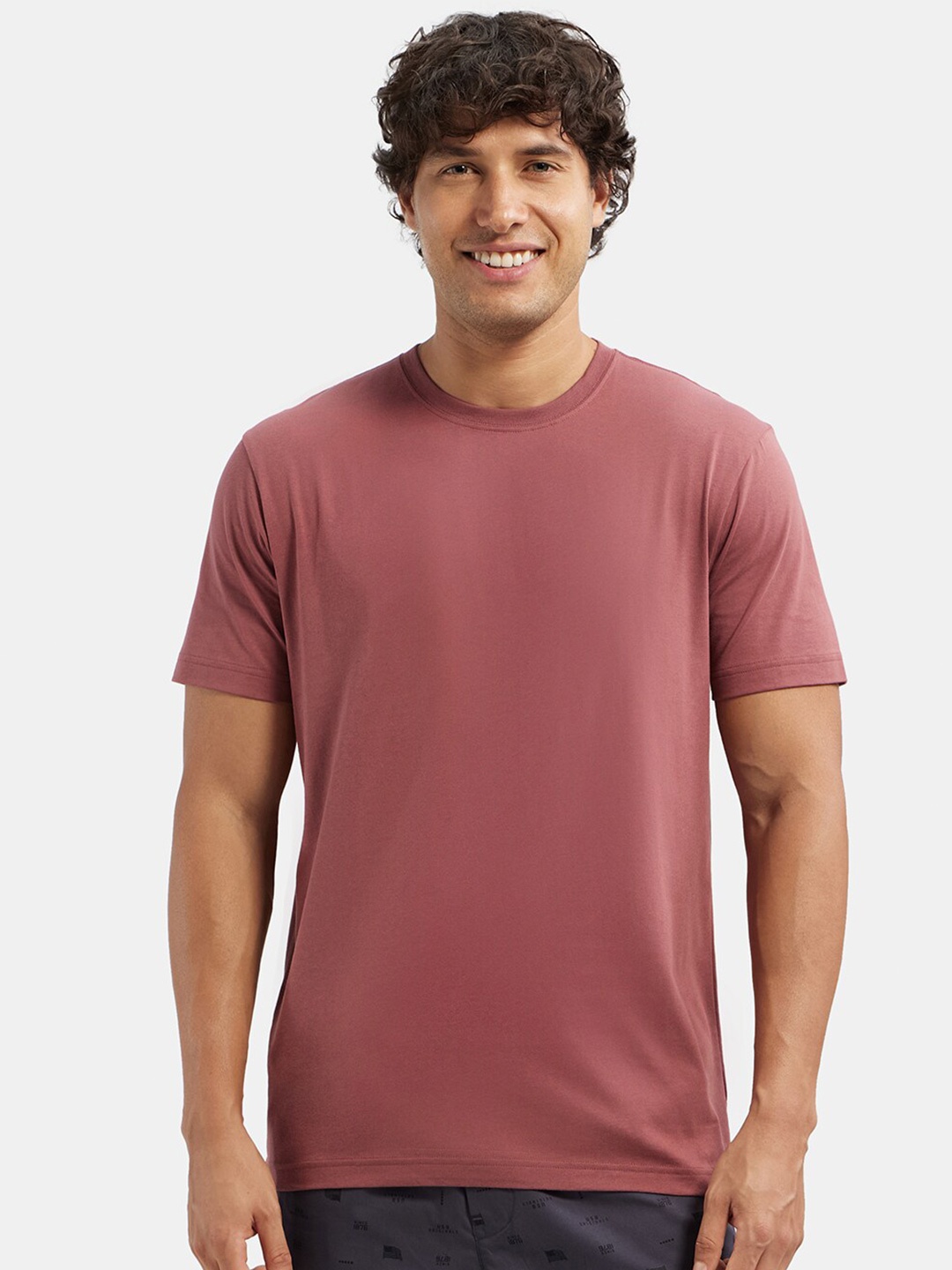 

Jockey Super Combed Cotton Rich Round Neck Half Sleeve Tshirt-2714, Mauve