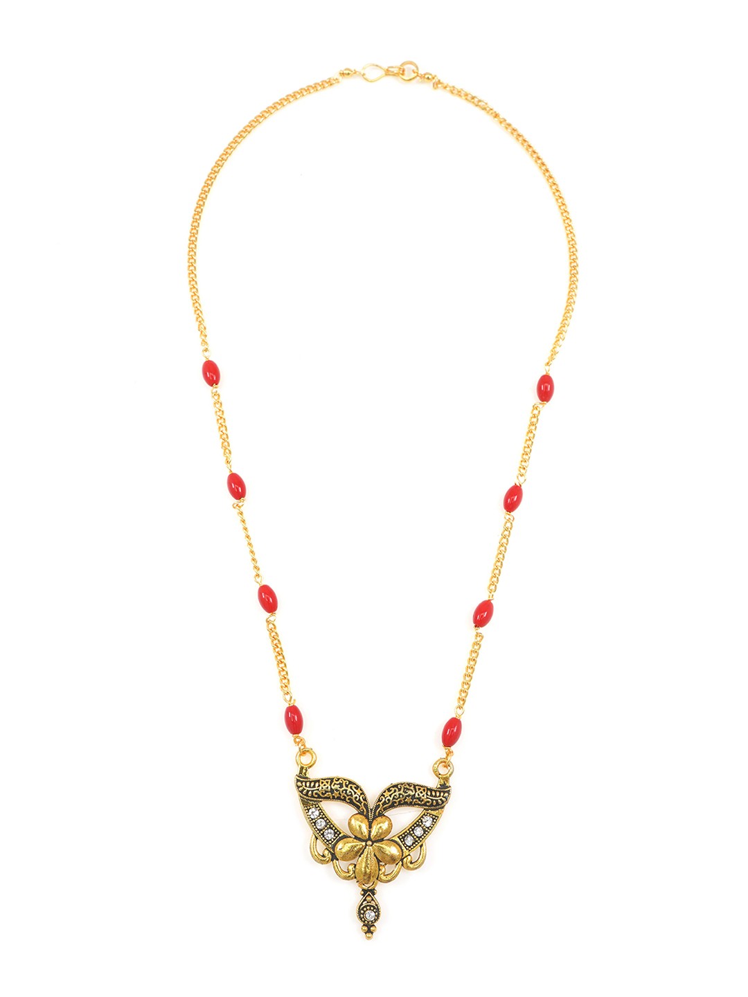 

Ramdev Art Fashion Jwellery Gold-Plated Studded and Beaded Mangalsutra