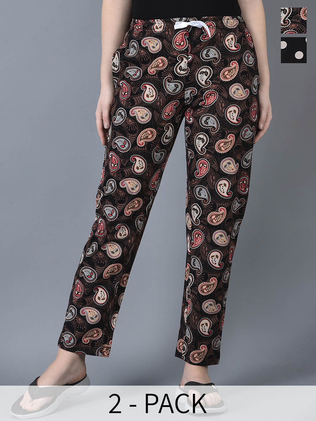 

Dollar Missy Pack Of 2 Printed Lounge Pants, Black