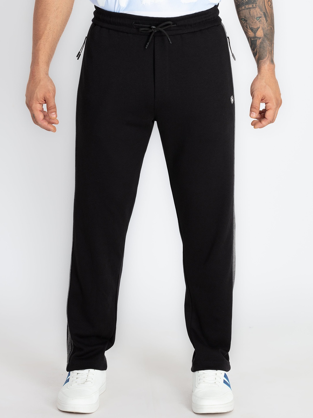 

Status Quo Men Mid-Rise Track Pants, Black