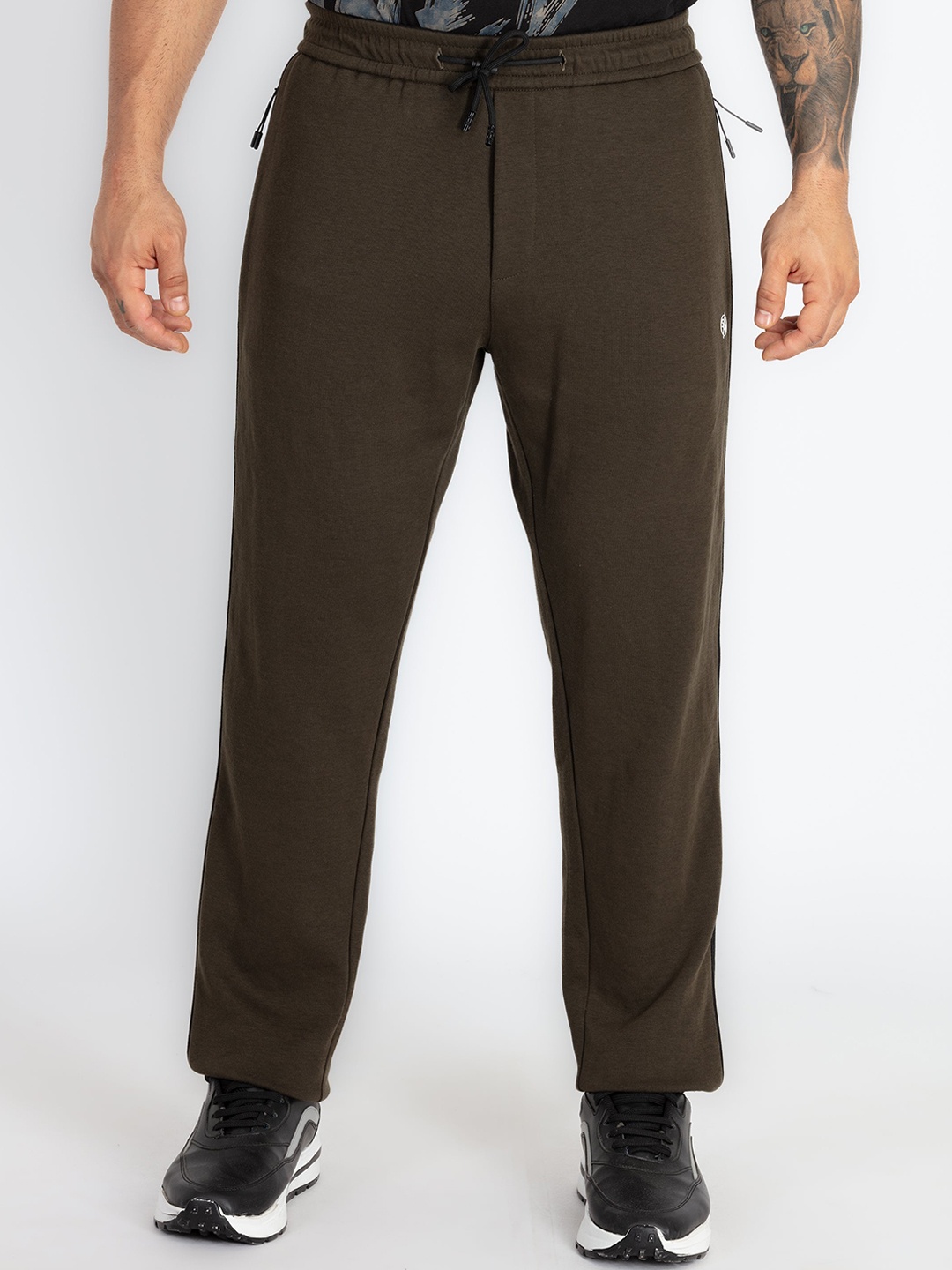 

Status Quo Men Mid Rise Cotton Track Pant, Olive