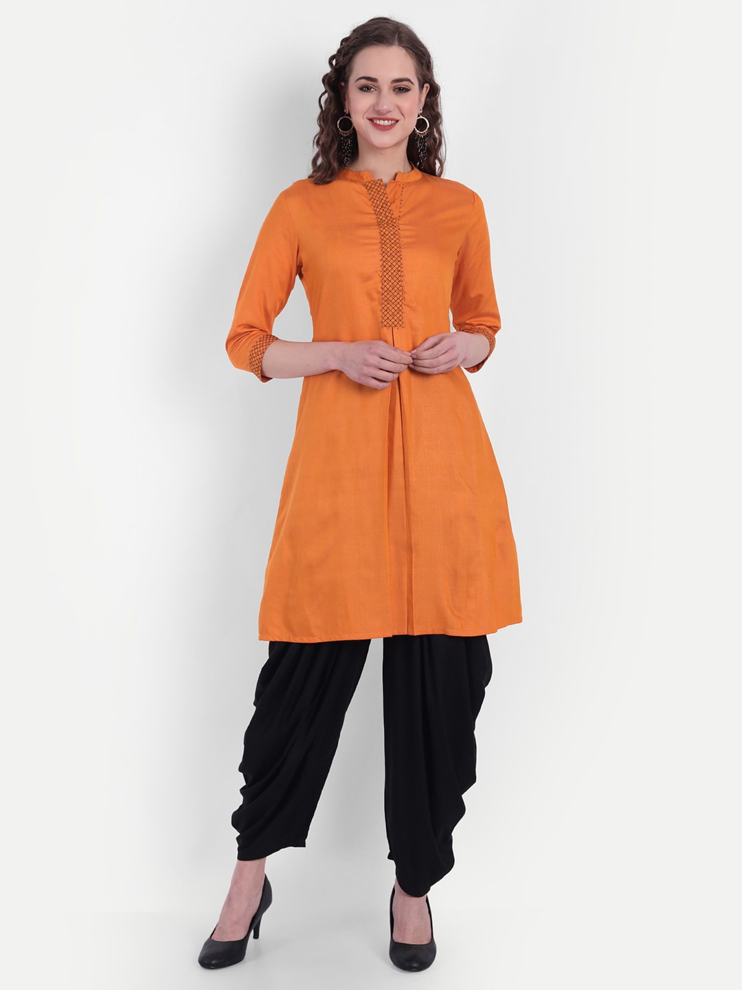 

SUTI Yoke Design Regular Thread Work Pure Cotton Kurta with Salwar, Mustard