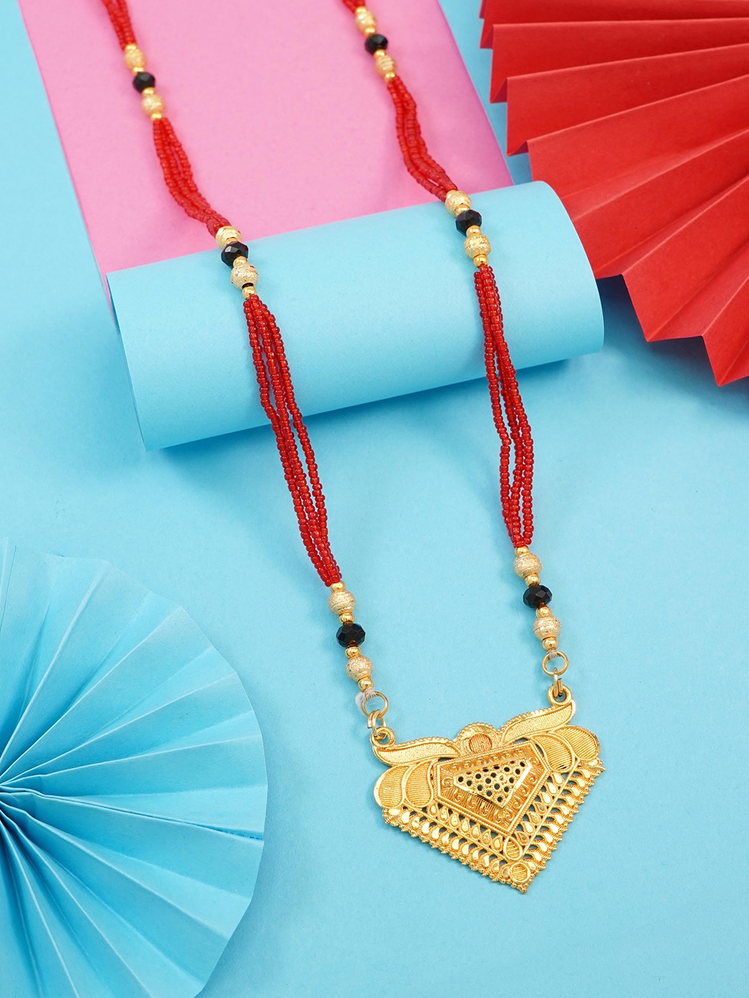 

Ramdev Art Fashion Jwellery Gold-Plated Artificial Beads Mangalsutra