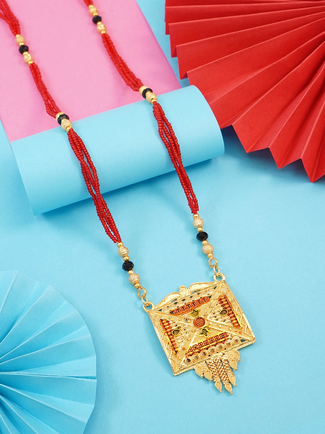 

Ramdev Art Fashion Jwellery Gold-Plated Artificial Beads Mangalsutra