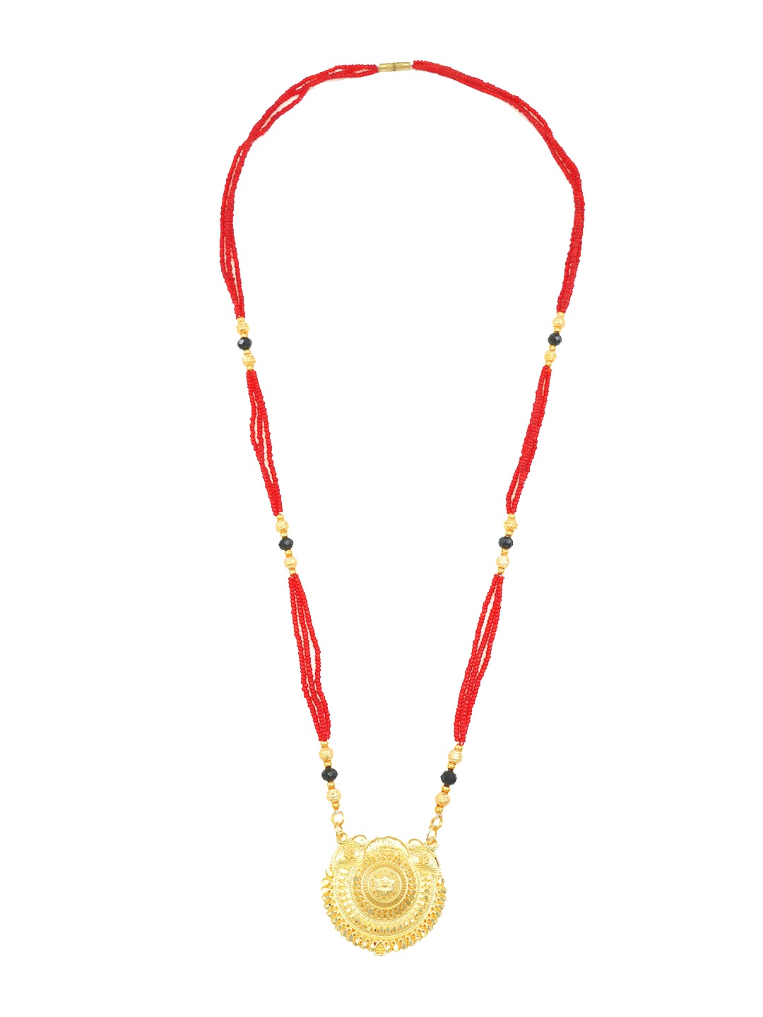 

Ramdev Art Fashion Jwellery Gold-Plated Artificial Stones and Beads Mangalsutra
