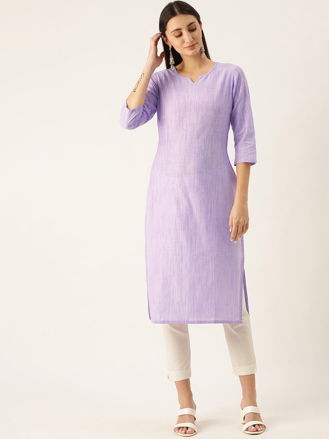 

Shaily Women Keyhole Neck Kurta, Purple