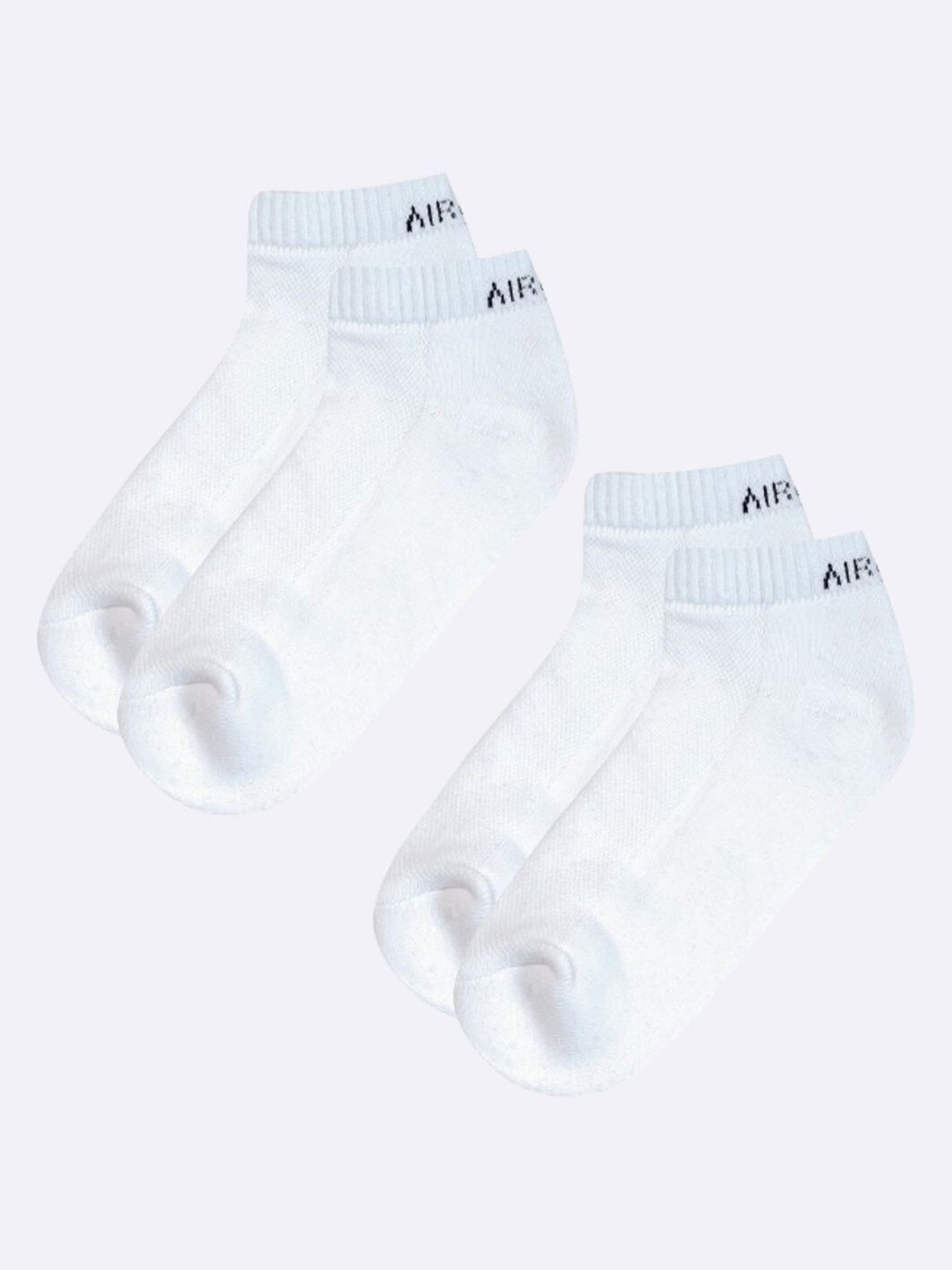 

AIR GARB Pack Of 2 Printed Pure Cotton Ankle-Length Socks, White