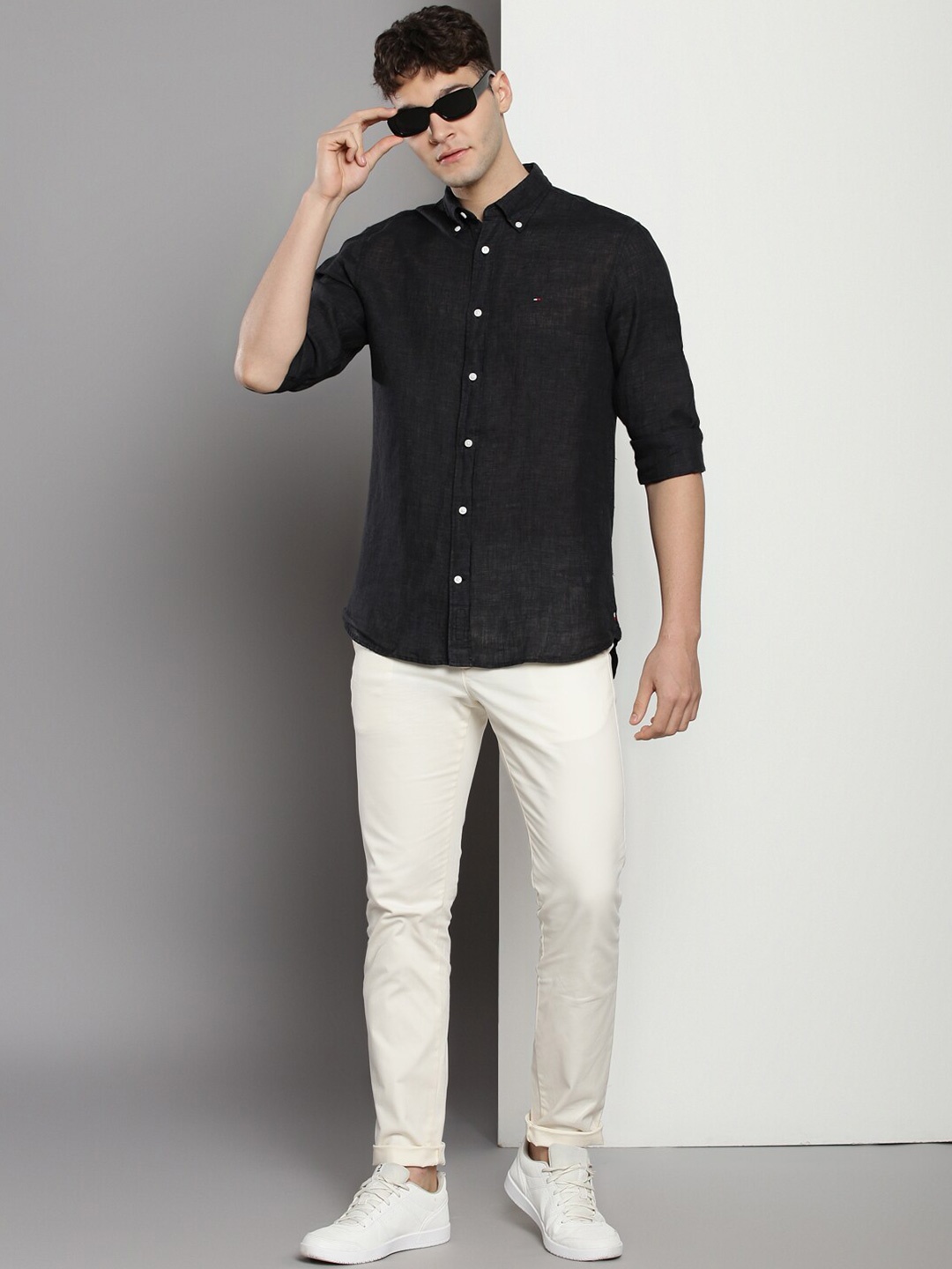 

Tommy Hilfiger Pure Linen Casual Shirt, Black