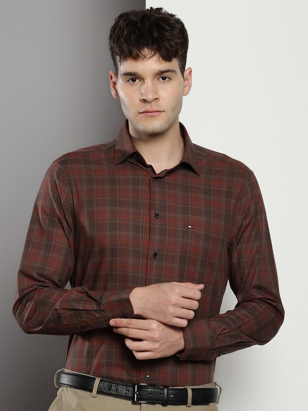 

Tommy Hilfiger Tartan Checked Casual Shirt, Maroon