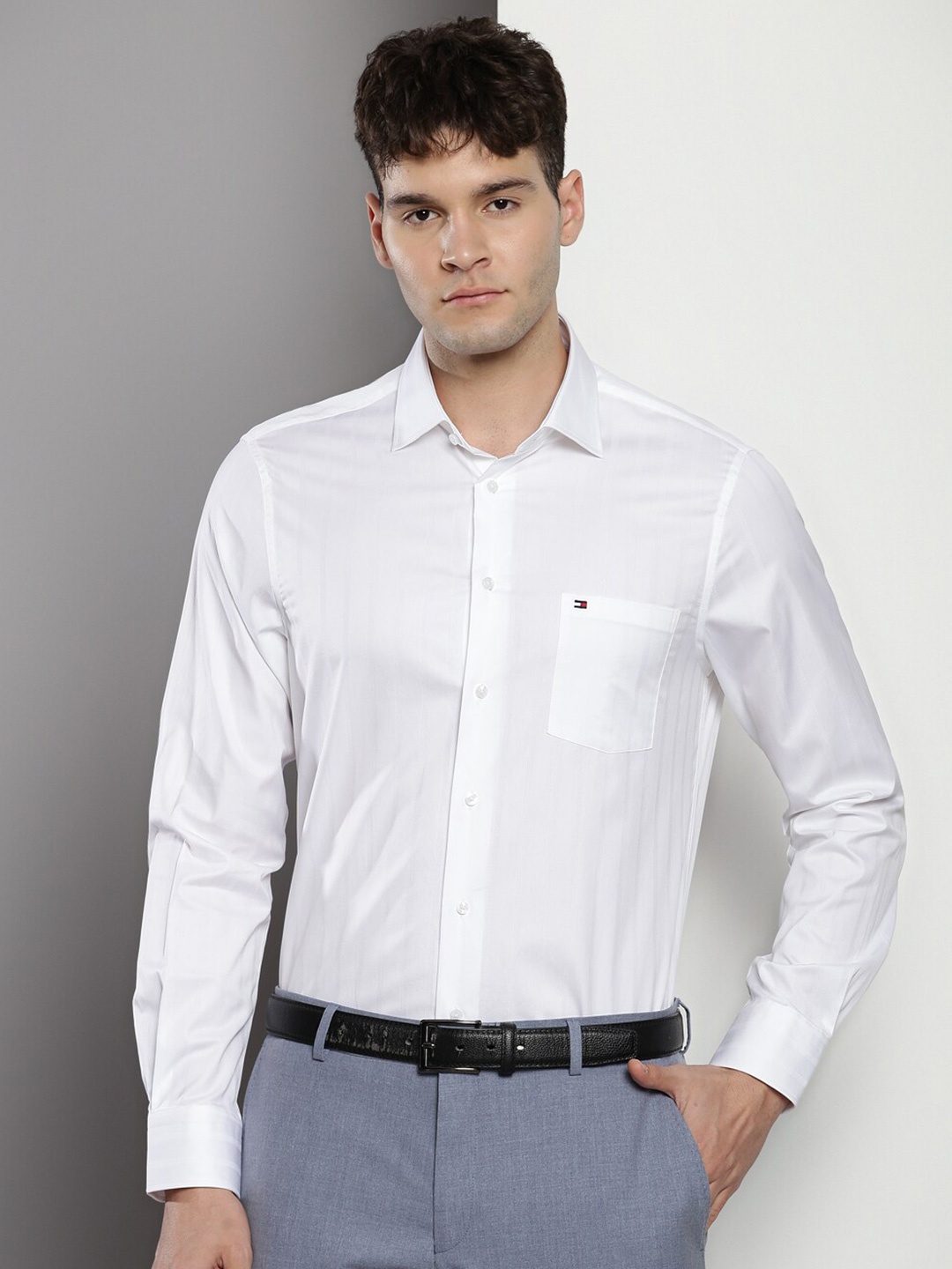 

Tommy Hilfiger Striped Pure Cotton Formal Shirt, White