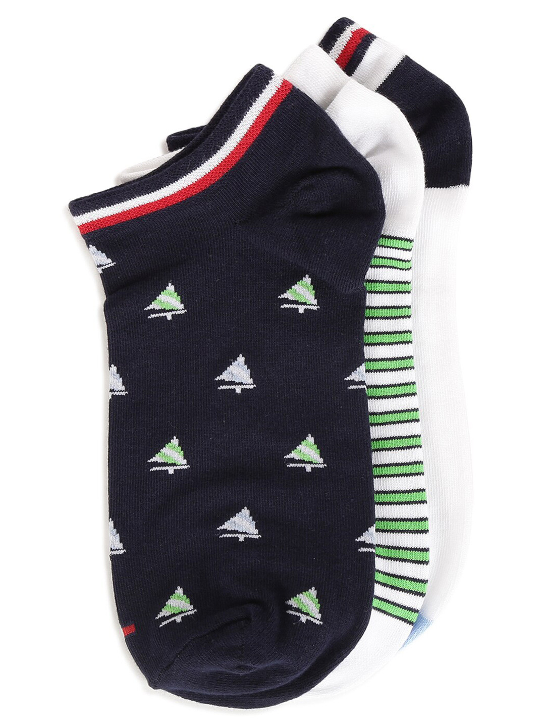 

Tommy Hilfiger Men Pack Of 3 Patterned Ankle Length Socks, Black