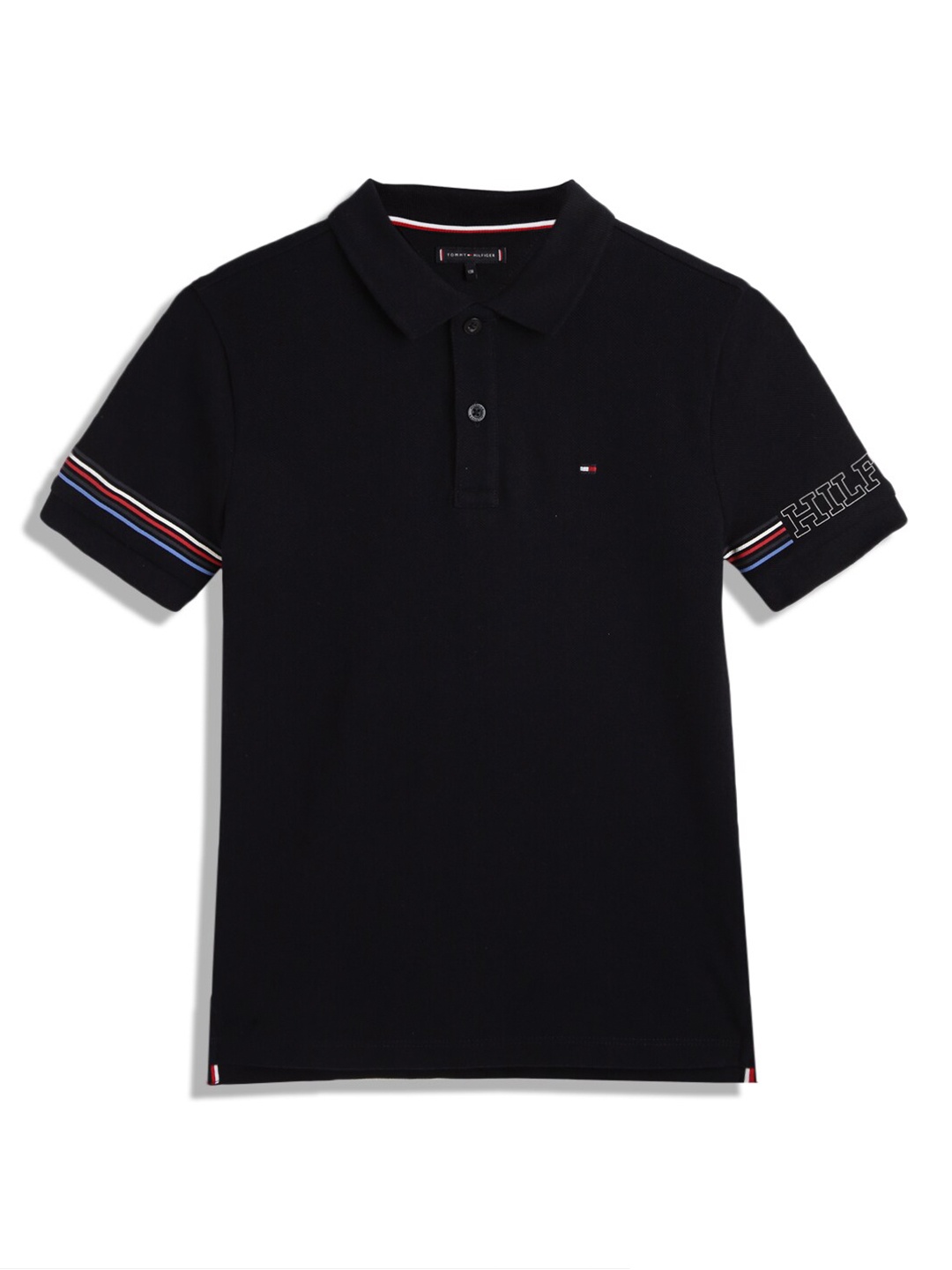 

Tommy Hilfiger Boys Polo Collar Pure Cotton T-shirt, Blue
